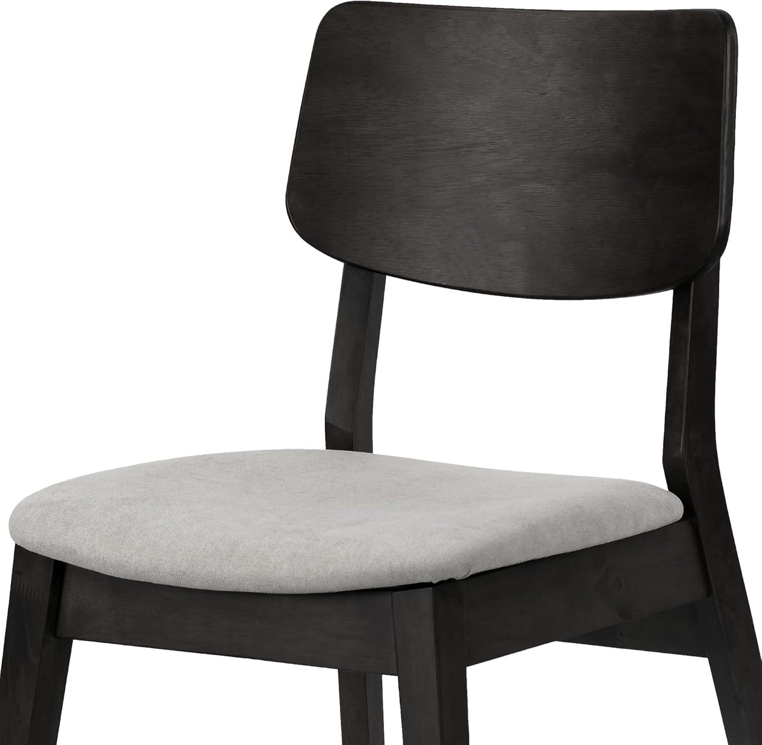 Glamour Home Astin 18.7" Modern Wood Chairs with Fabric Seat in Brown (Set of 2)