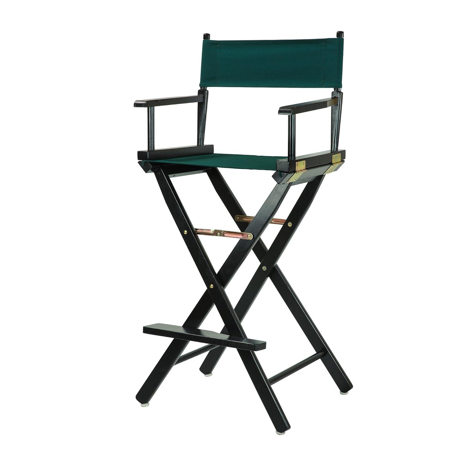 Casual Home 30" Director's Chair Black Frame-with Hunter Green Canvas, Bar Height