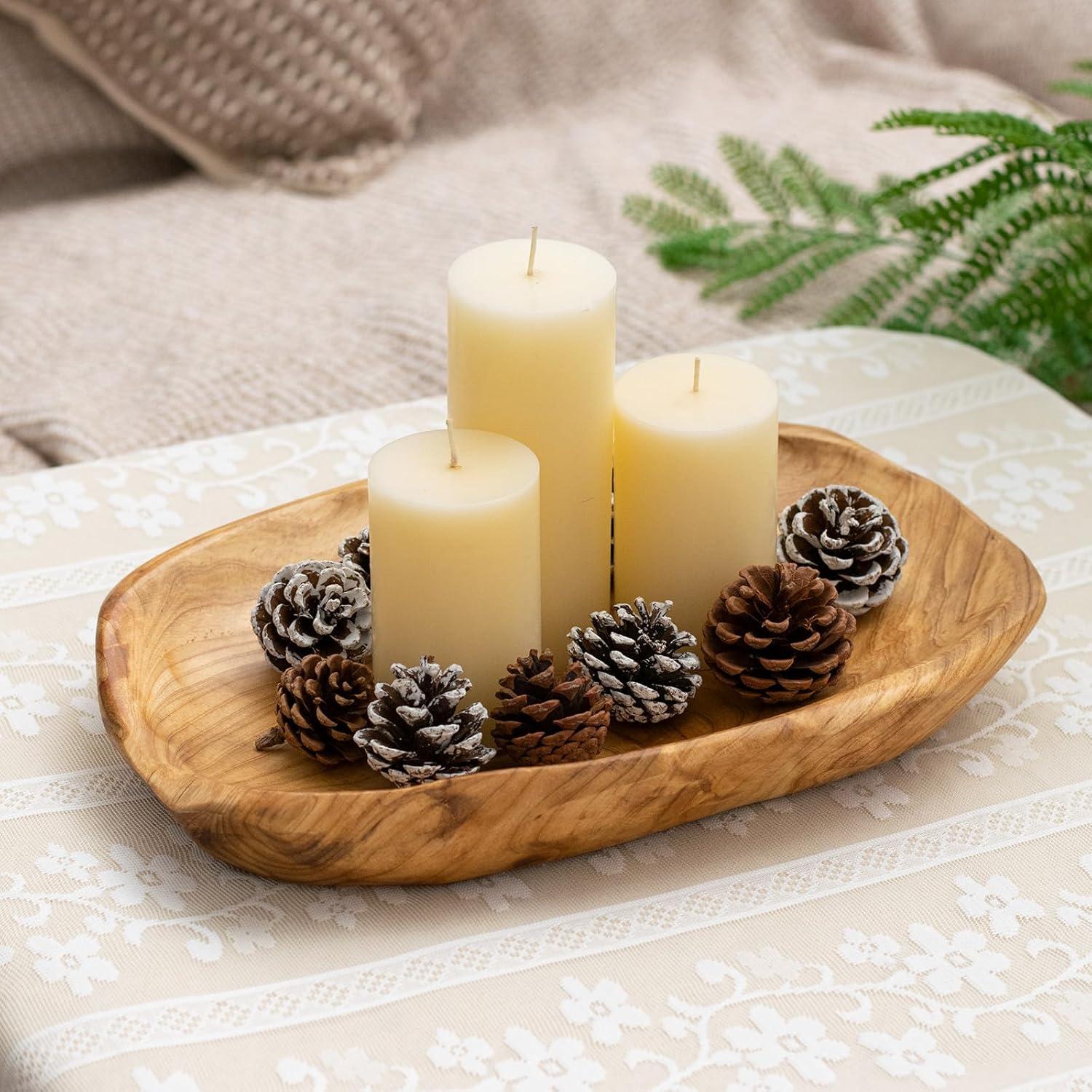 Root Wood Dish - Vintage Ring Party Platter and Tray for Sandwich Bread Serving | Hand-Carved Wooden Appetizer Display | Unique Natural Design | Food Safe Finish