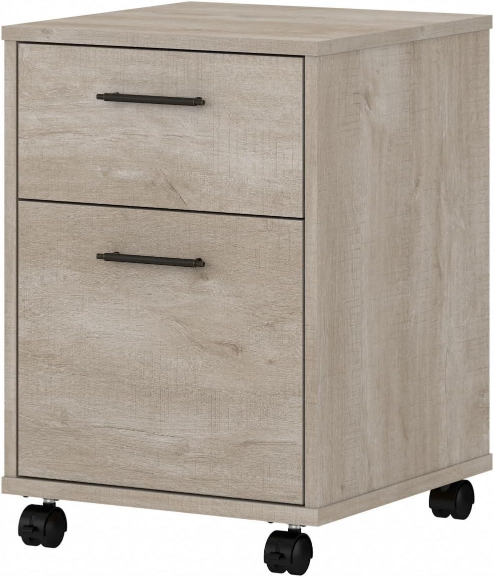 Transitional Gray 2-Drawer Lockable Mobile Pedestal