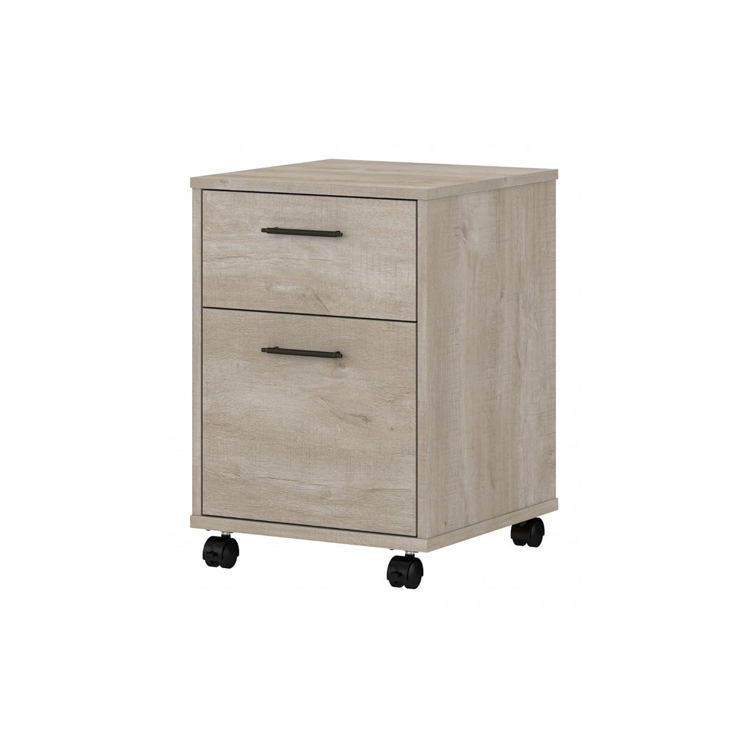 Bush Furniture Key West Mobile File Cabinet, 2 Drawer, Washed Gray