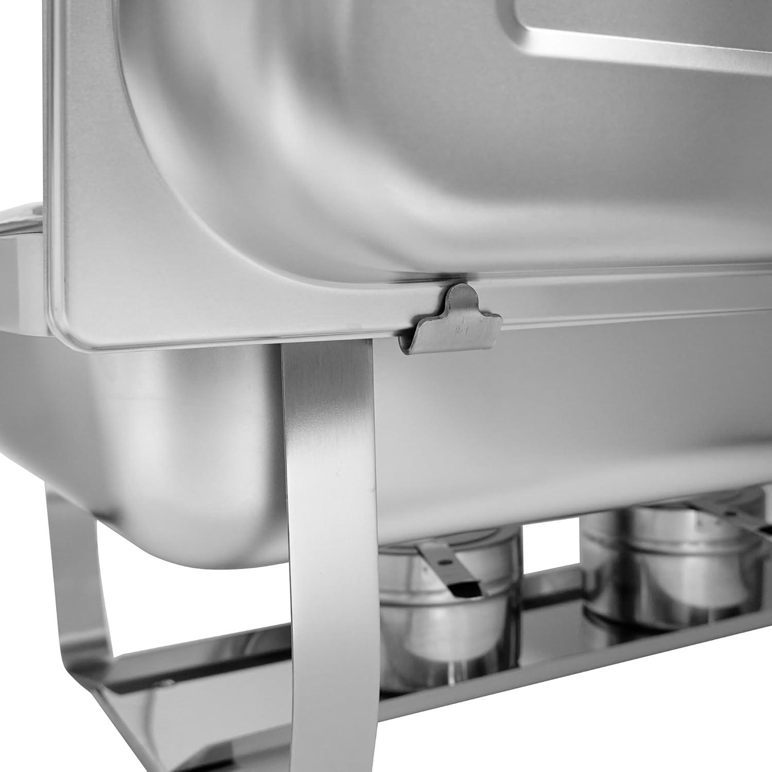 Full-Size Silver Stainless Steel Catering Chafer with Plastic Handle