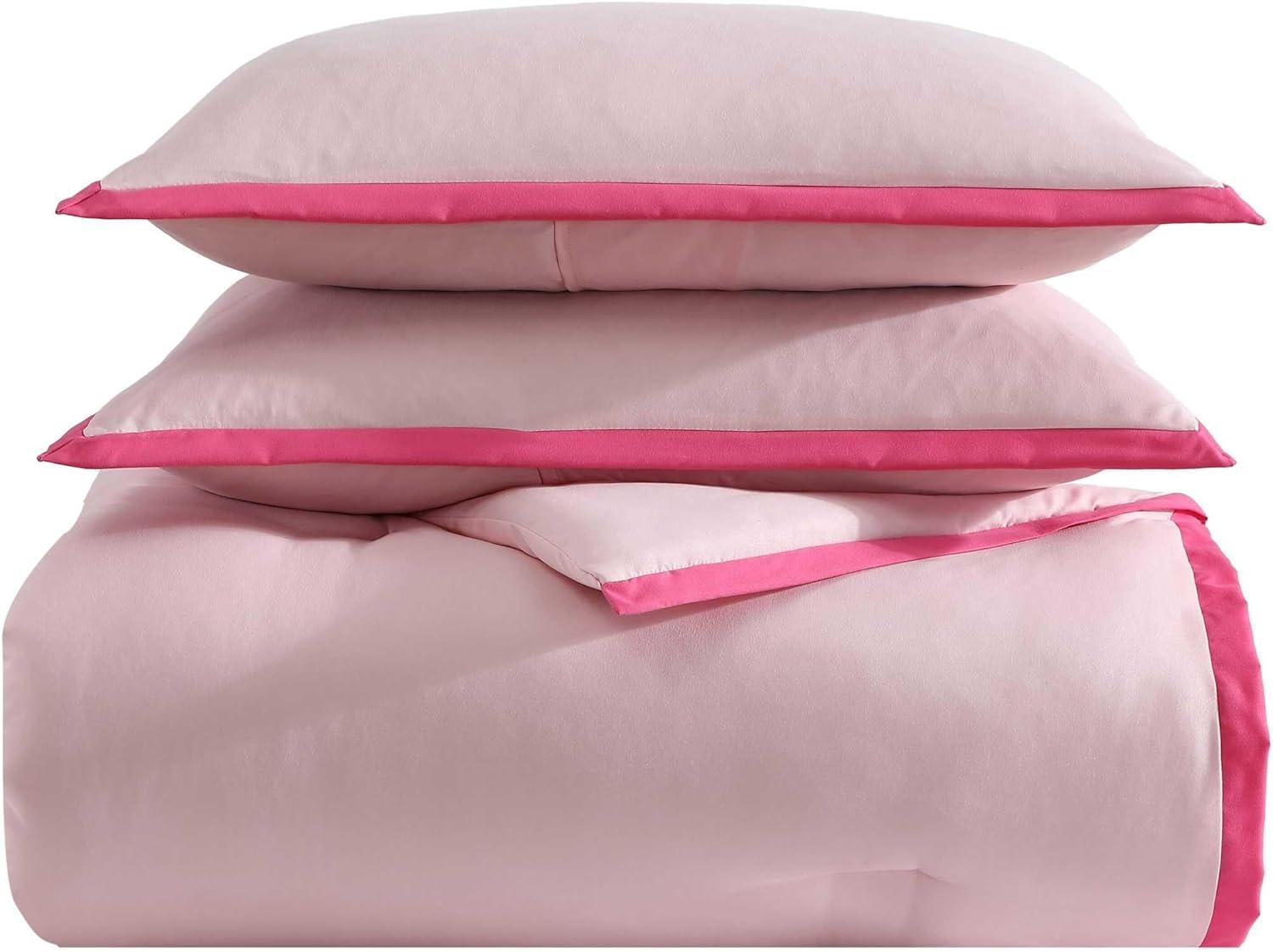 Betseyville Johnson Signature Hotel Solid Pink Full/Queen 4pc Comforter Sham Bonus Set