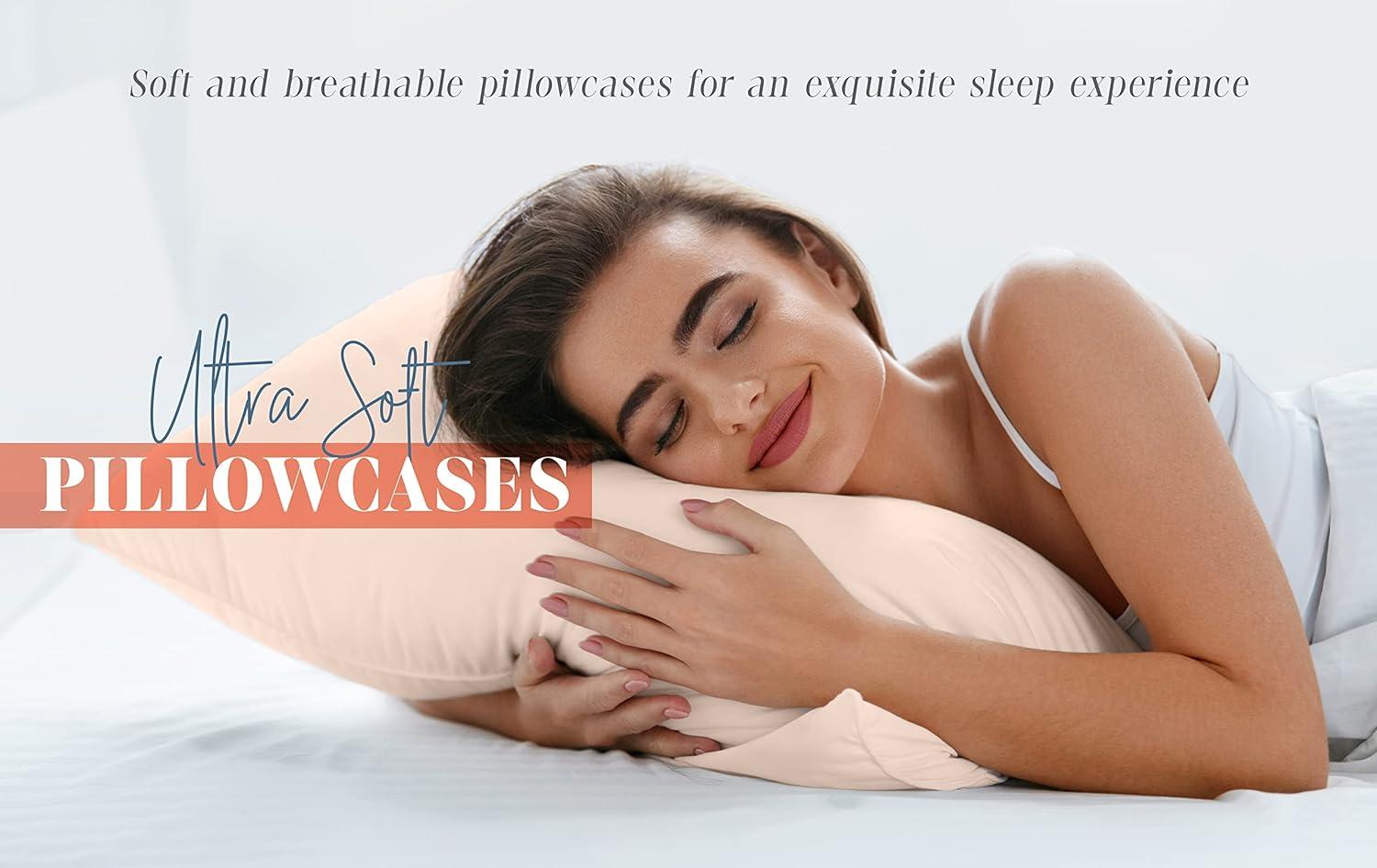 Elegant Comfort 4-PACK Solid Pillowcases 1500 Premium Hotel Quality Microfiber - Smooth Weave, Wrinkle and Stain Resistant, Easy Slip-On, 4-Piece Set, Standard/Queen Pillowcase, Black