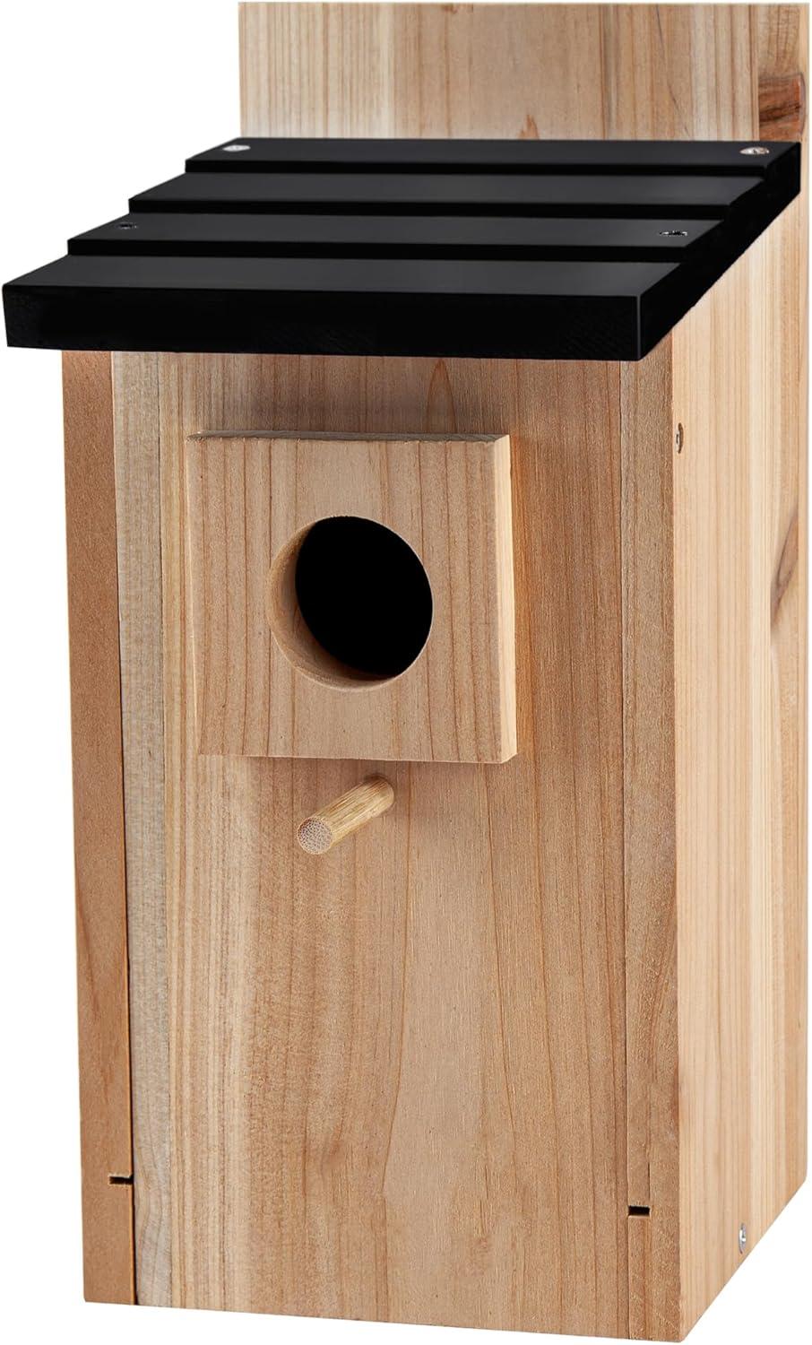 CARTMAN Hanging Colourful Birdhouse Bird Feeder, Wooden Humming Bird Nest, Garden Country Cottages Bird House, Decorative Bird Feeder Gift for Hummingbirds, Cardinal, Bluebird and Wild Birds