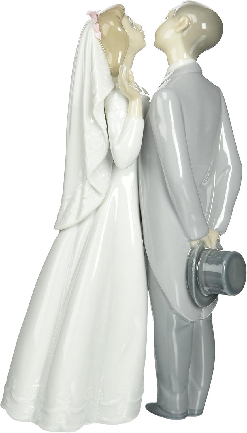 Hand-Painted Porcelain 'A Kiss to Remember' Wedding Figurine