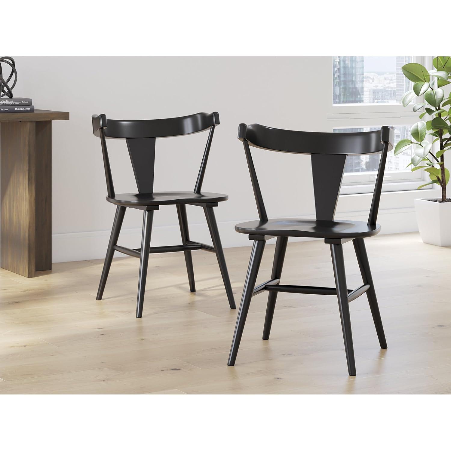 Set of 2 Centiar Dining Upholstered Side Chairs Black - Signature Design by Ashley: Faux Leather, Metal Base