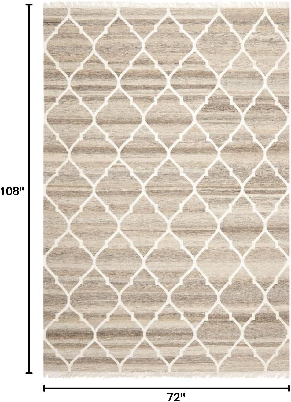 House of Hampton® Towles Natural Hand Woven 60% Wool, 20% Viscose, And 20% Cotton Geometric Rug