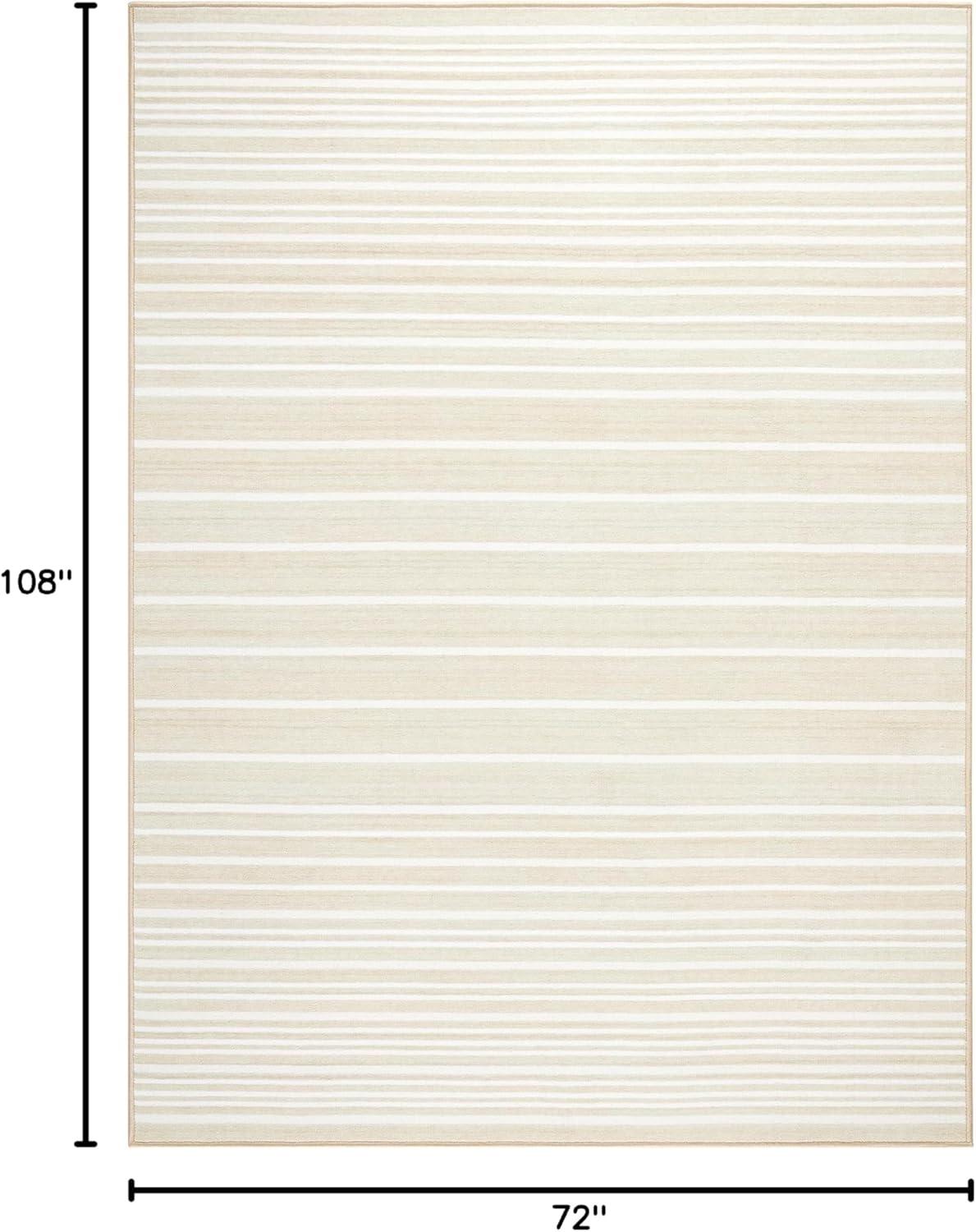 TOWN & COUNTRY BASICS Layne Modern Stripe Everwash Washable Area Rug with Non-Slip Backing