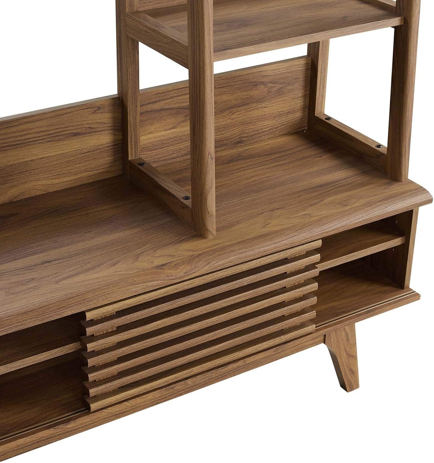 Render TV Stand Entertainment Center Walnut