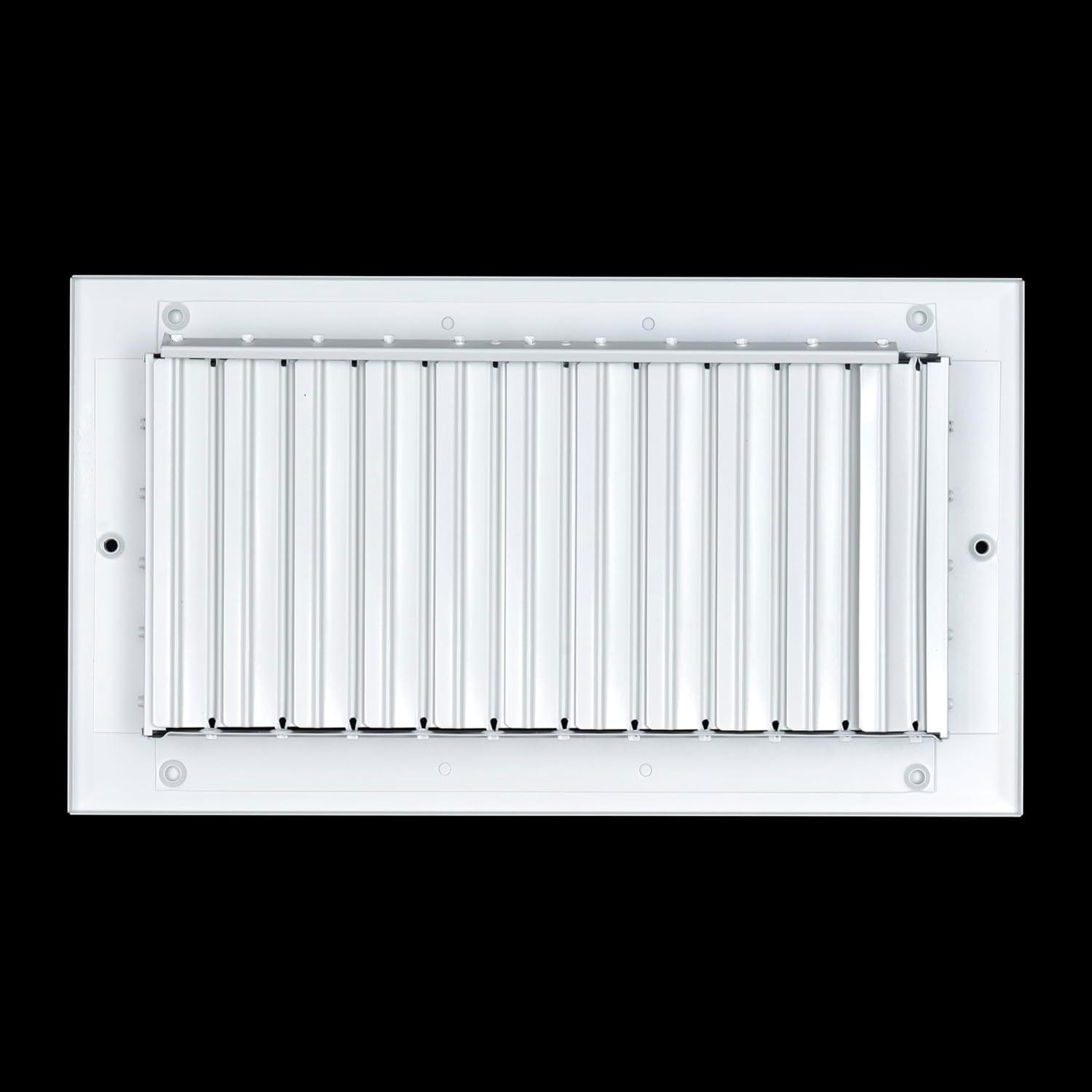Fits 14x4 Duct Opening Aluminum 1-WAY Adjustable Air Supply Grille by Handua | Curved Blade Register Vent Cover for Sidewall & Ceiling | White | Outer Size: 15.75" X 5.75"