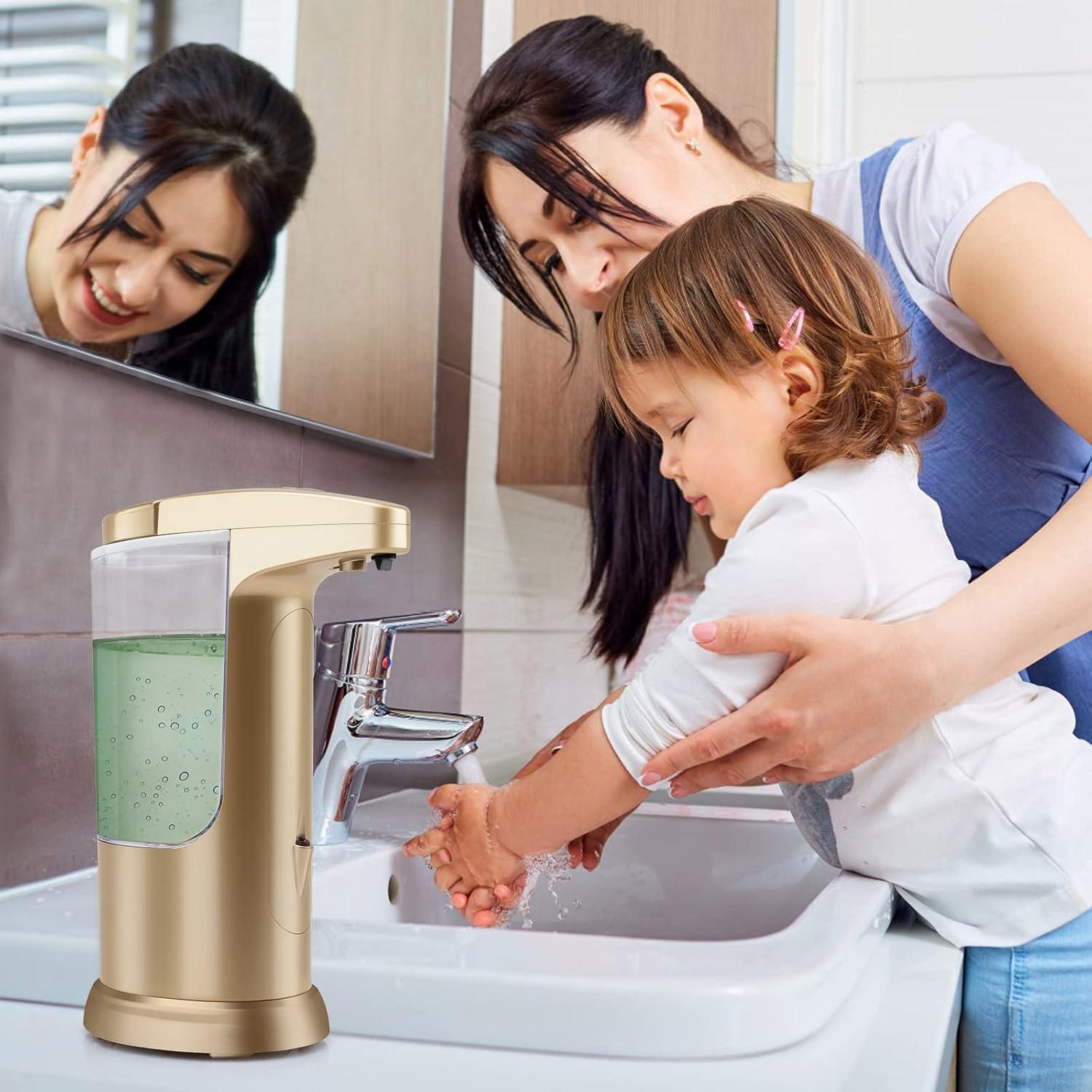Automatic Soap Dispenser Touchless Sensor - Electric Liquid Soap Dispenser Hand Free with Adjustable Volume Switches for Kitchen Bathroom Countertop Shower Hotel C45