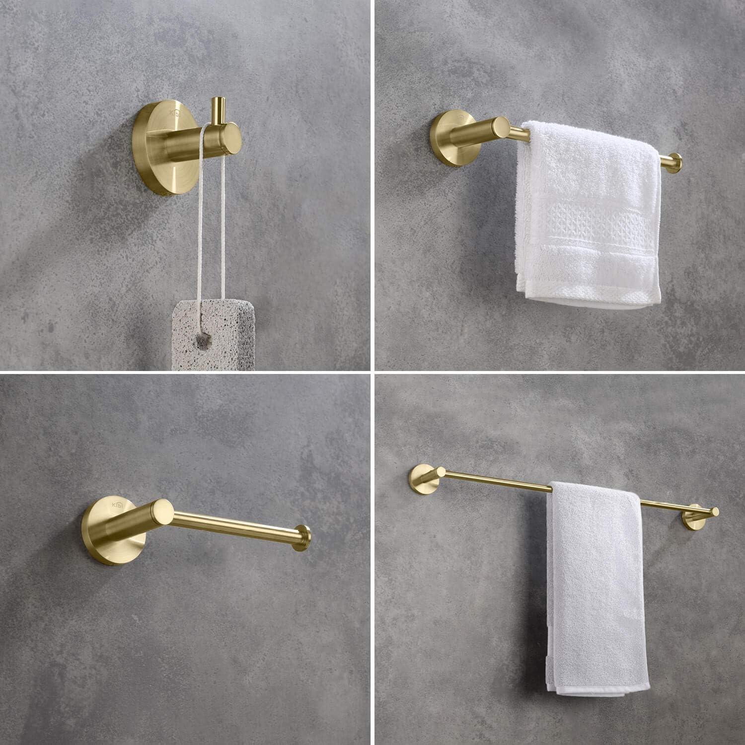 KIBI C-KBA14-4BG Circular 4 - Piece Bathroom Hardware Set