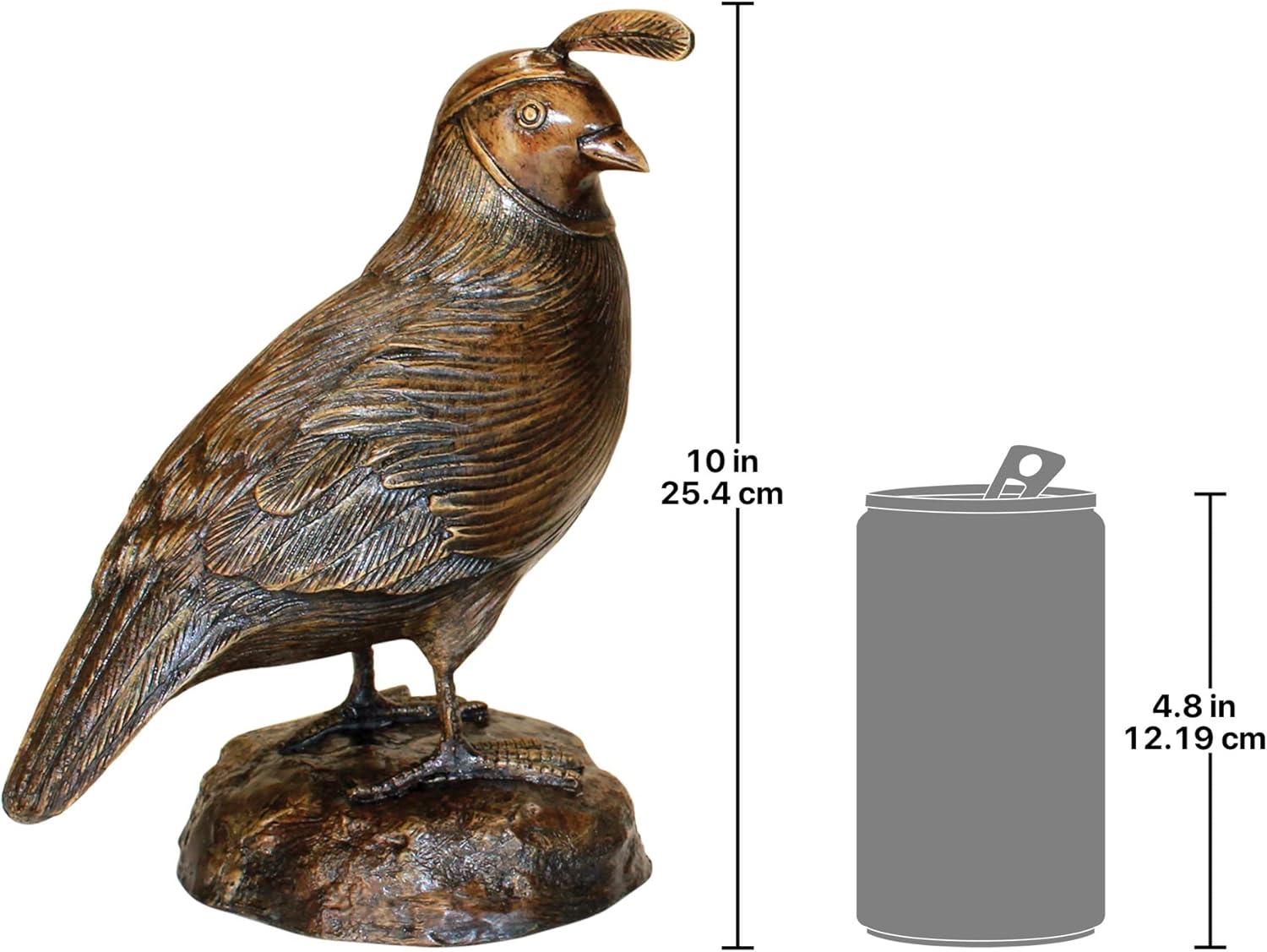 Bronze Female California Quail Garden Statue