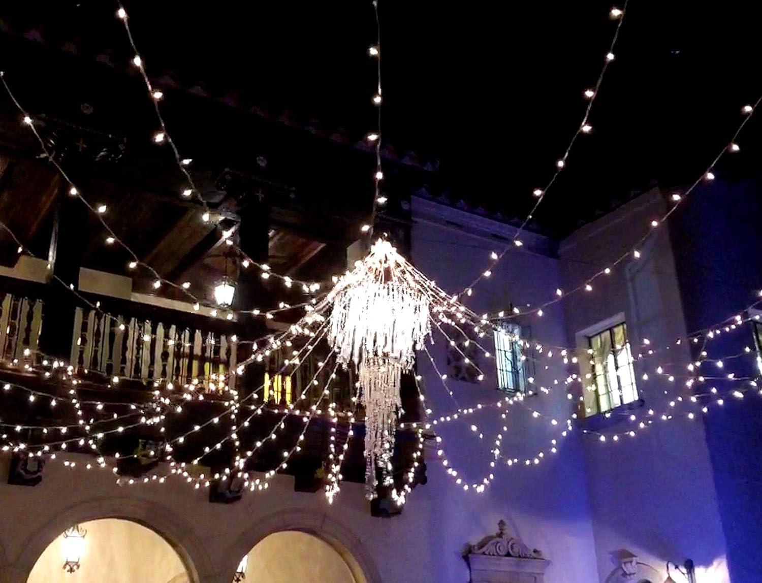 Novelty Lights 11 Feet 50 Bulb Incandescent Mini Lights, Clear with 2.5-Inch Spacing on White Wire, UL Listed for Indoor/Outdoor, Connectable