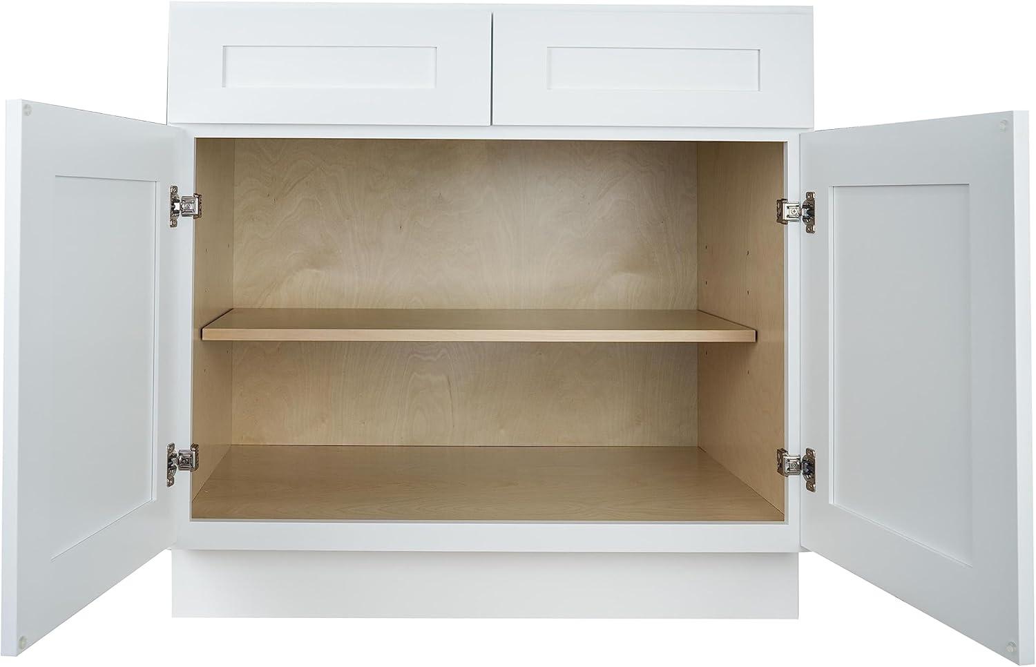 Hollywood Fabiani Design Shaker Base Kitchen Cabinet Ready to Assemble 24 in. W x 24 in. D x 34.5 in. H White