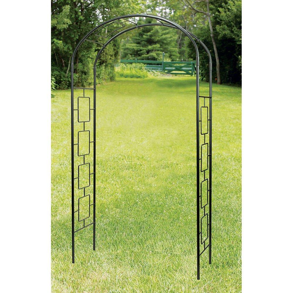 Red Barrel Studio® Nansi 55'' W x 21'' D Iron Arbor in Black