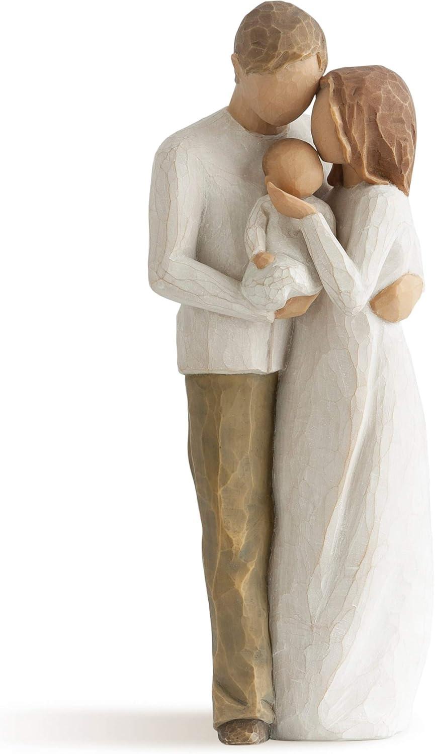 Hand-Painted Resin Family Figurine with Baby