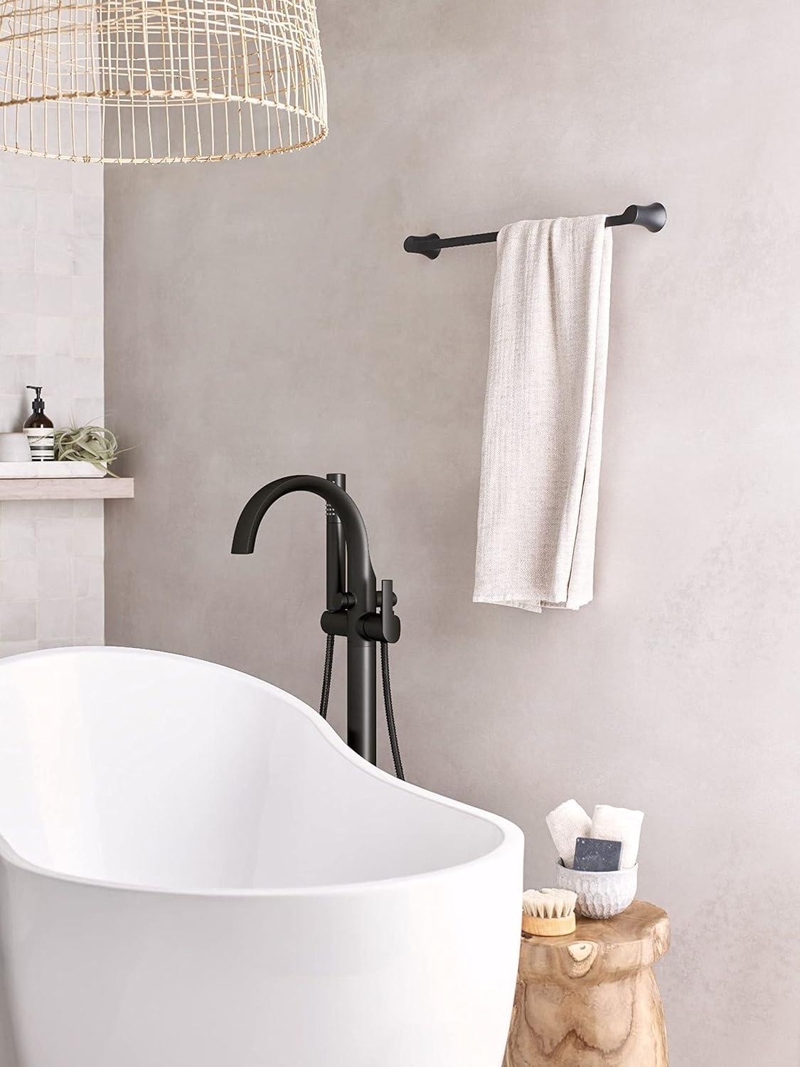Moen Doux Single Handle Floor Mounted Freestanding Tub Filler with Handshower