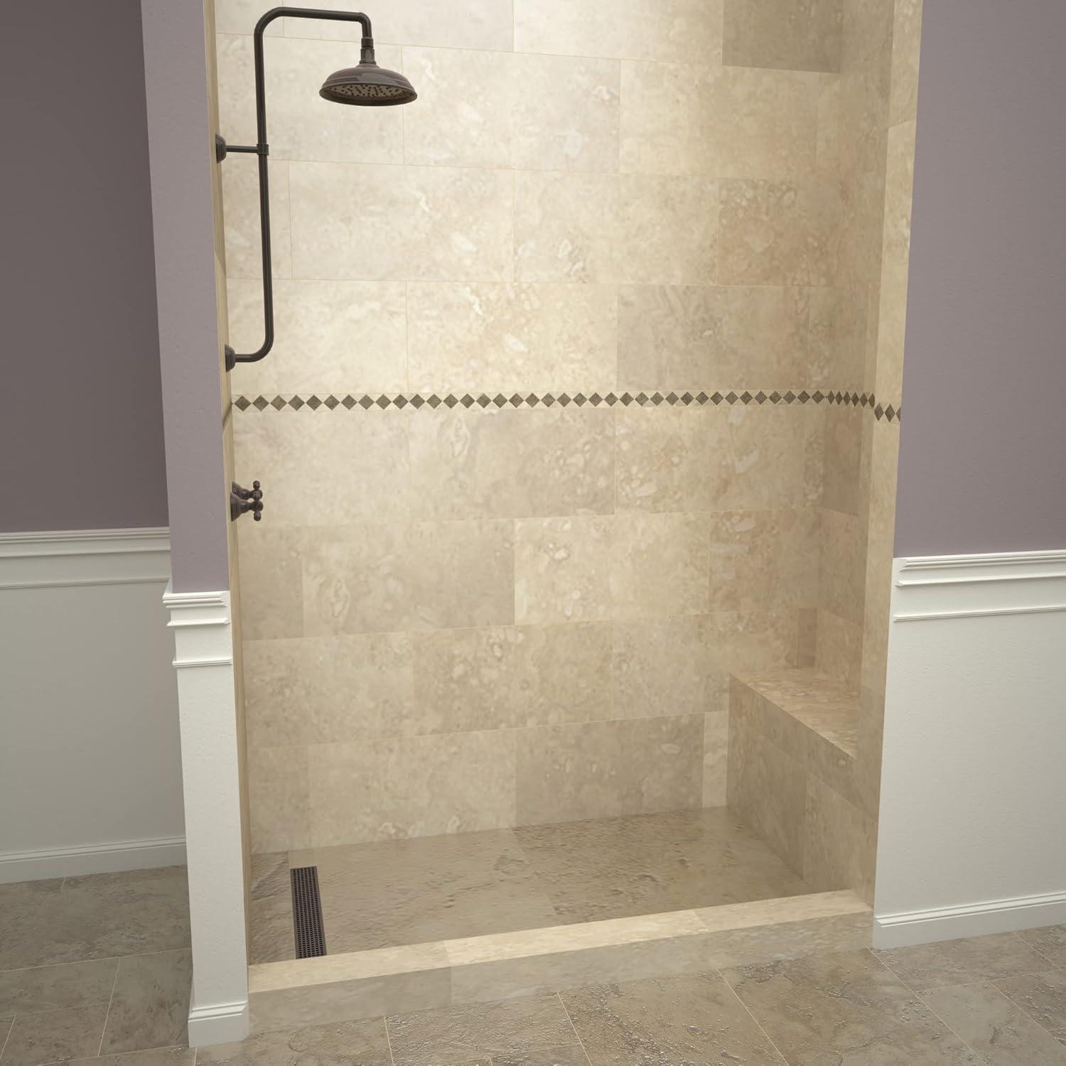 Tile Redi Rt4860l-Rb48-Kit Base'n Bench 72" X 48" Rectangular Shower Base - Tileable