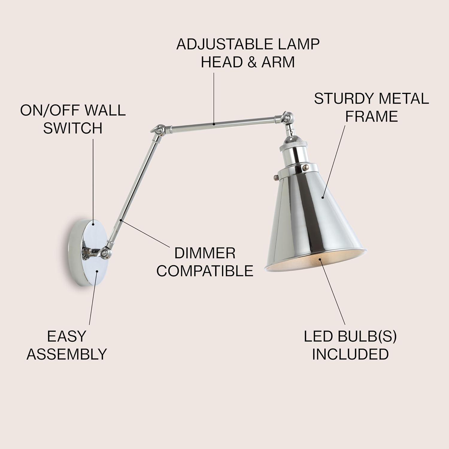 Rover 7" Chrome LED Swing Arm Wall Sconce - Polished Finish