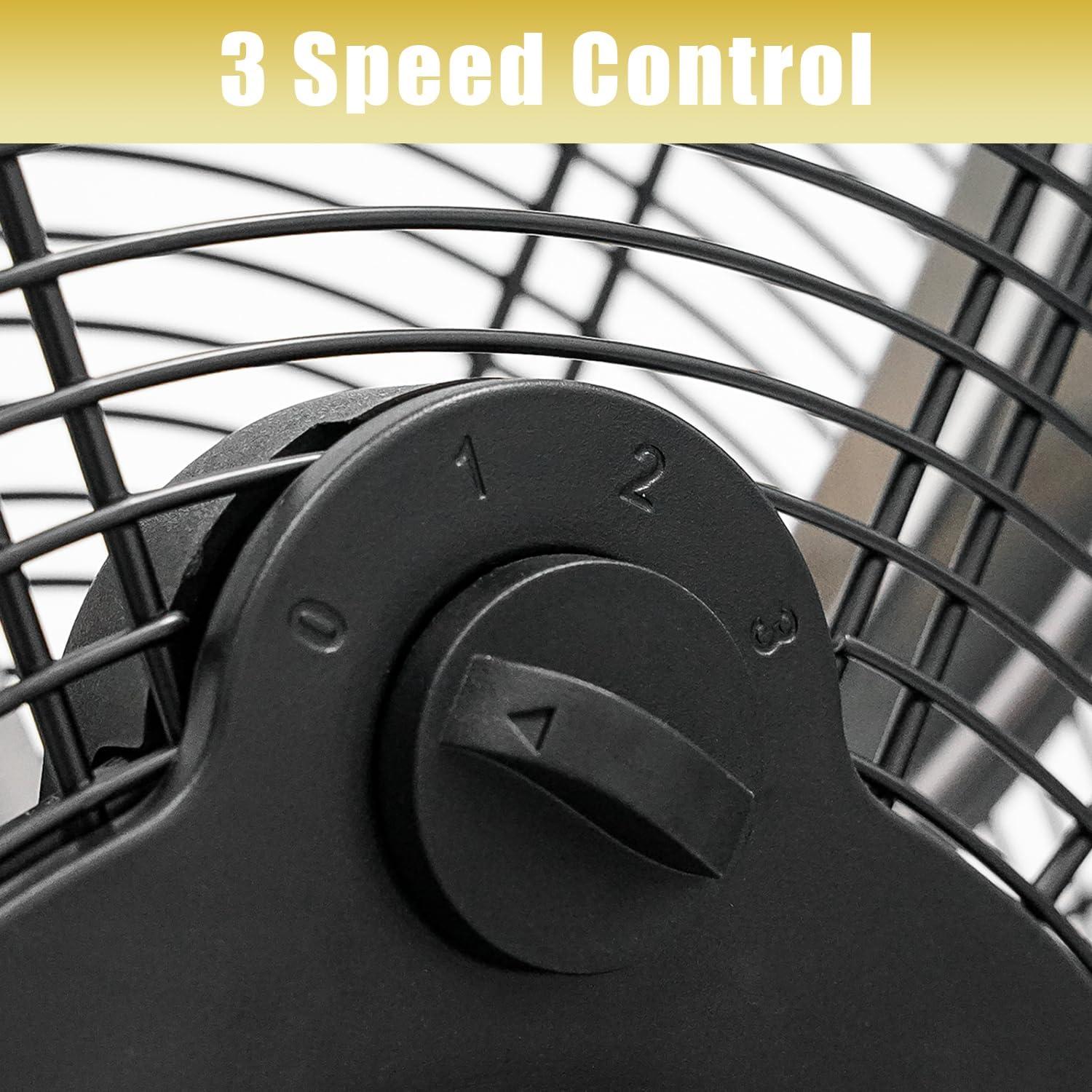 20" Yellow Aluminum Pedestal Fan with Adjustable Height