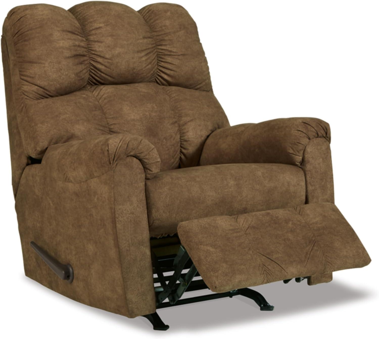 Brindle Brown Faux Leather Contemporary Recliner