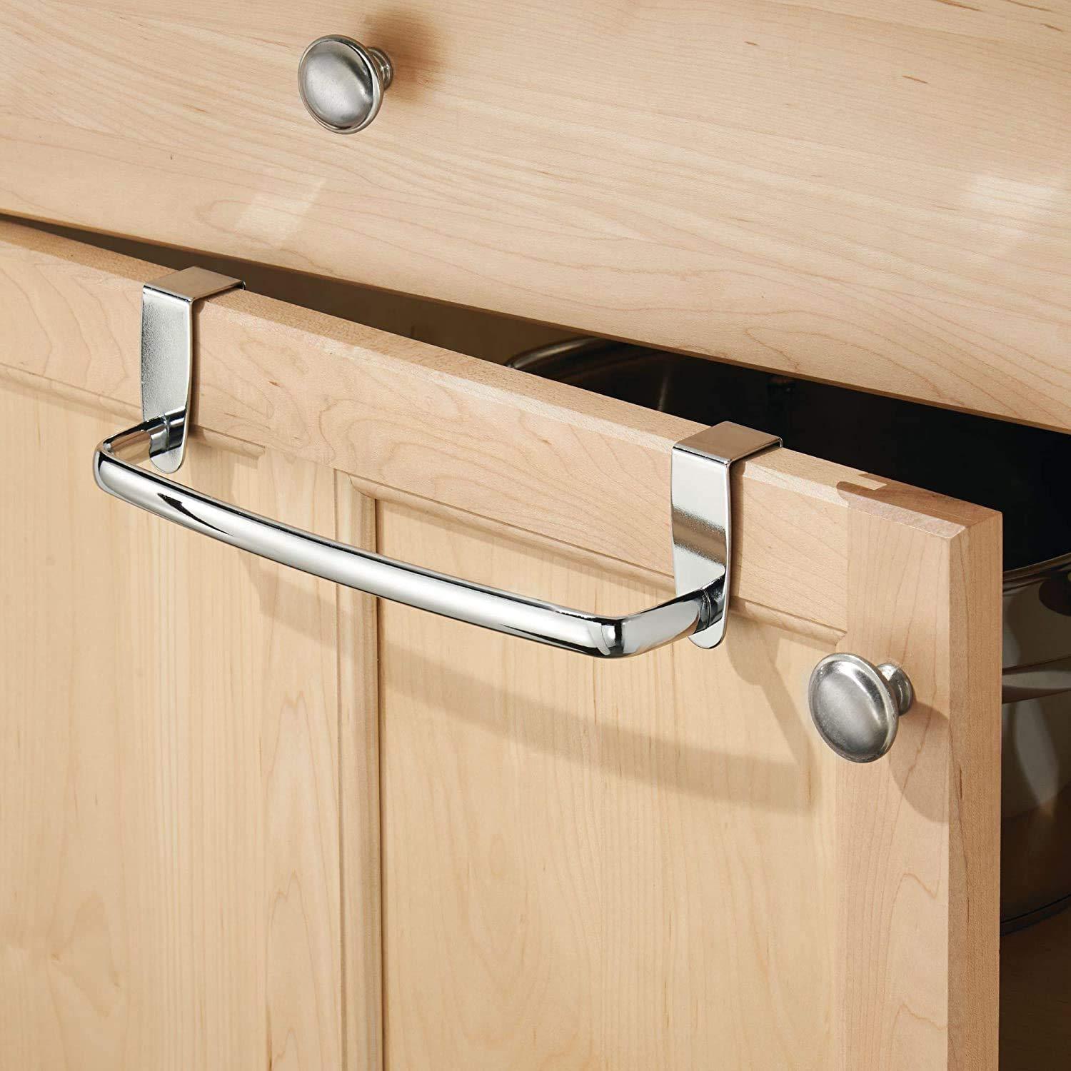 iDesign Axis Over-the-Cabinet Kitchen Dish Towel Bar Holder - 9", Chrome