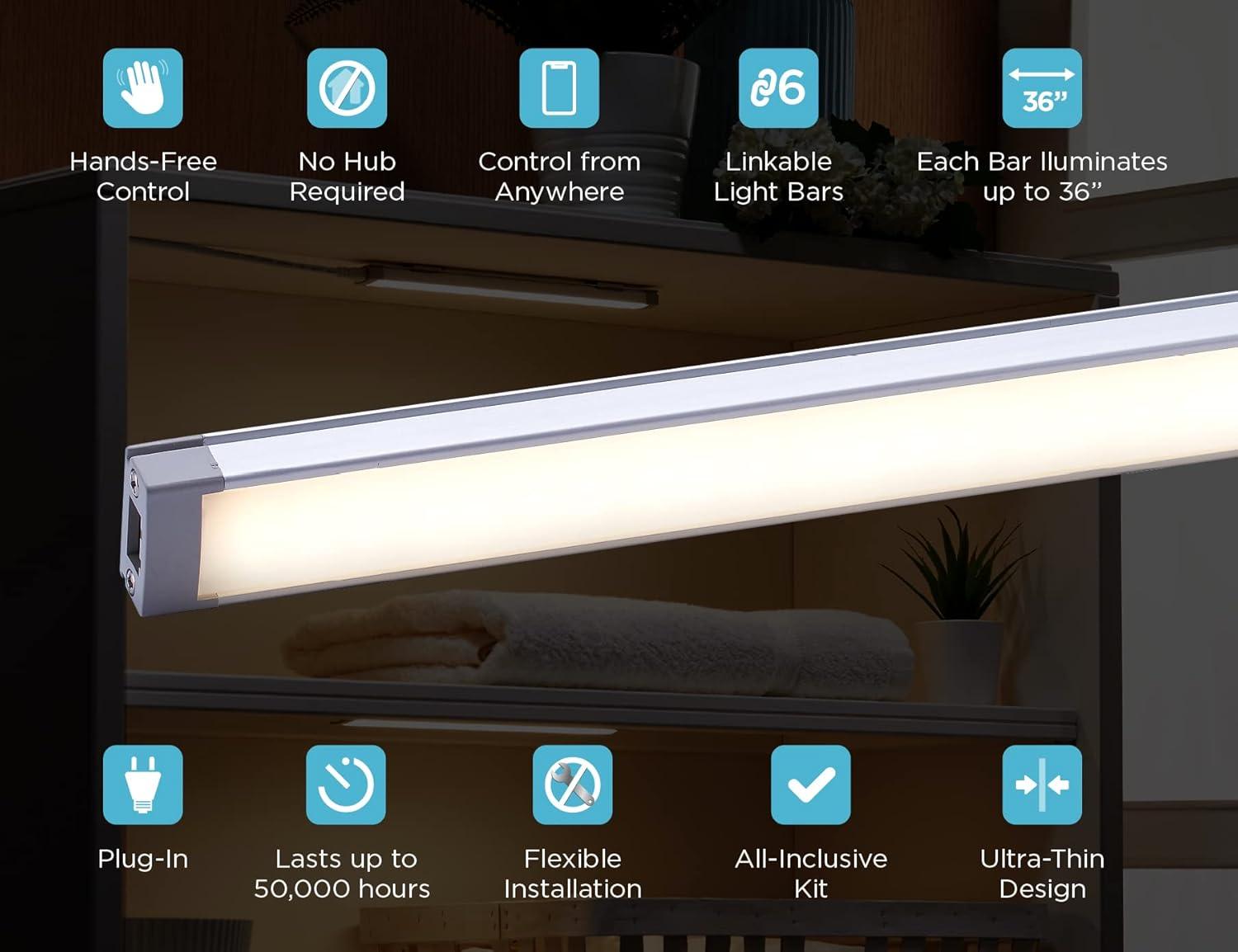 Alexa Compatible Smart LED Under Cabinet Lighting Kit with Motion Sensor