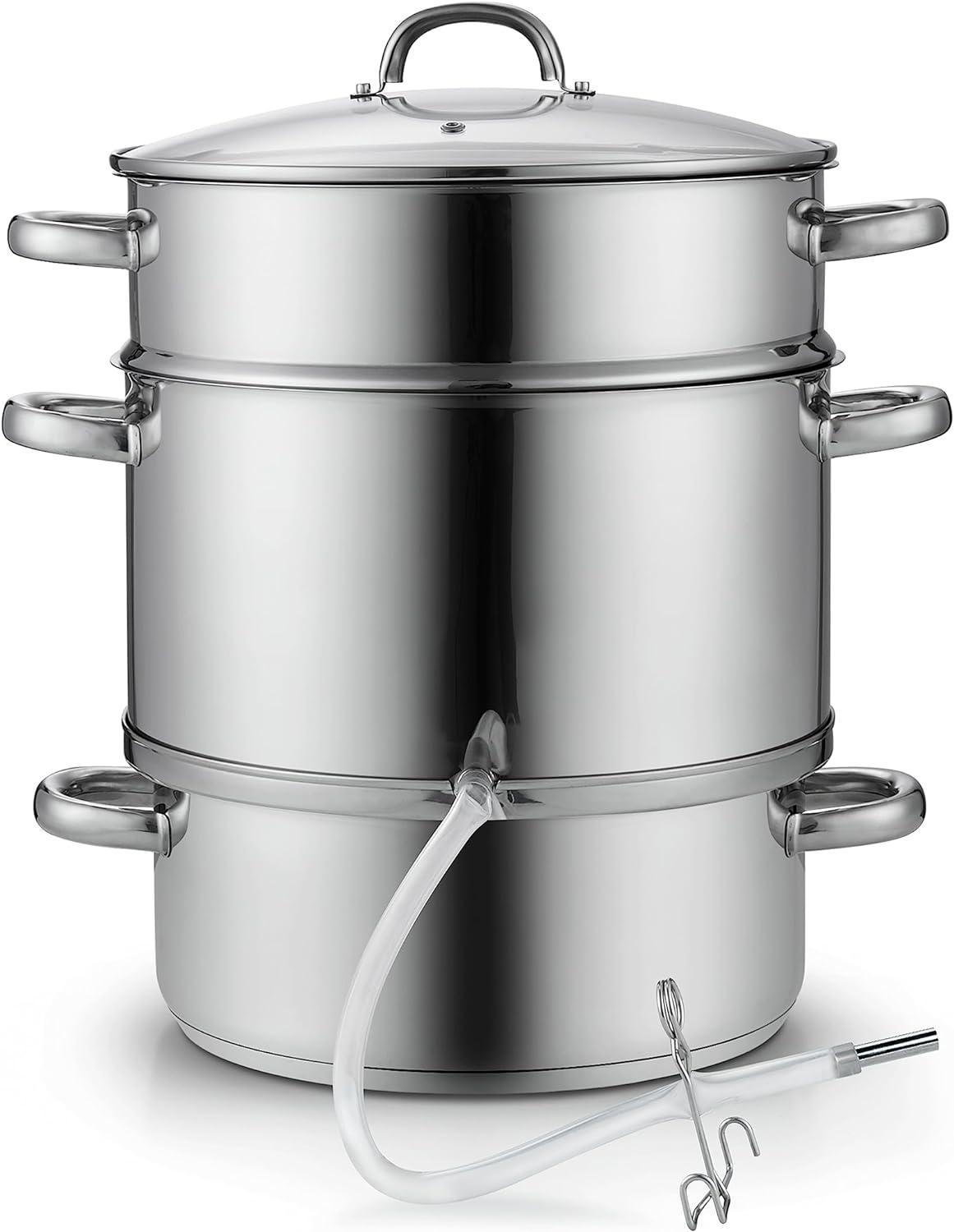 Cooks Standard Cooks Standard Canning Juice Steamer Extractor Fruit Vegetables, 11-Quart Stainless Steel Multipots