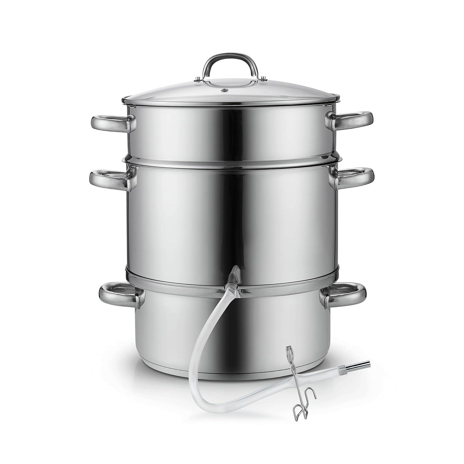 Cooks Standard Cooks Standard Canning Juice Steamer Extractor Fruit Vegetables, 11-Quart Stainless Steel Multipots