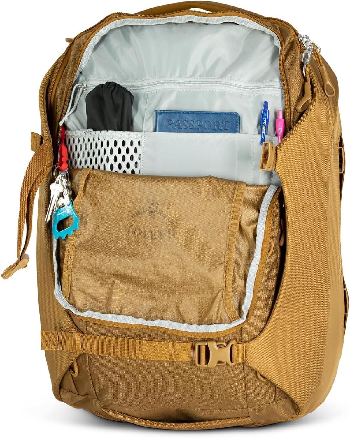 Brindle Brown Nylon 46L Travel Backpack with AirScape Panel