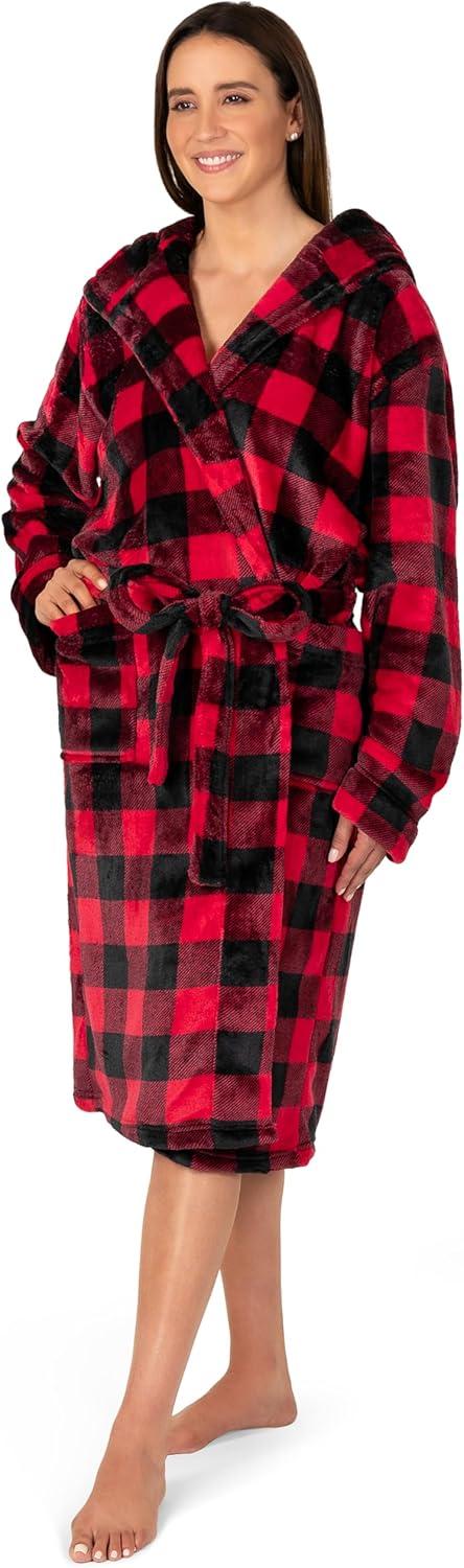 PAVILIA Fleece Robe For Women, Plush Warm Bathrobe, Fluffy Soft Spa Long Lightweight Fuzzy Cozy, Satin Trim