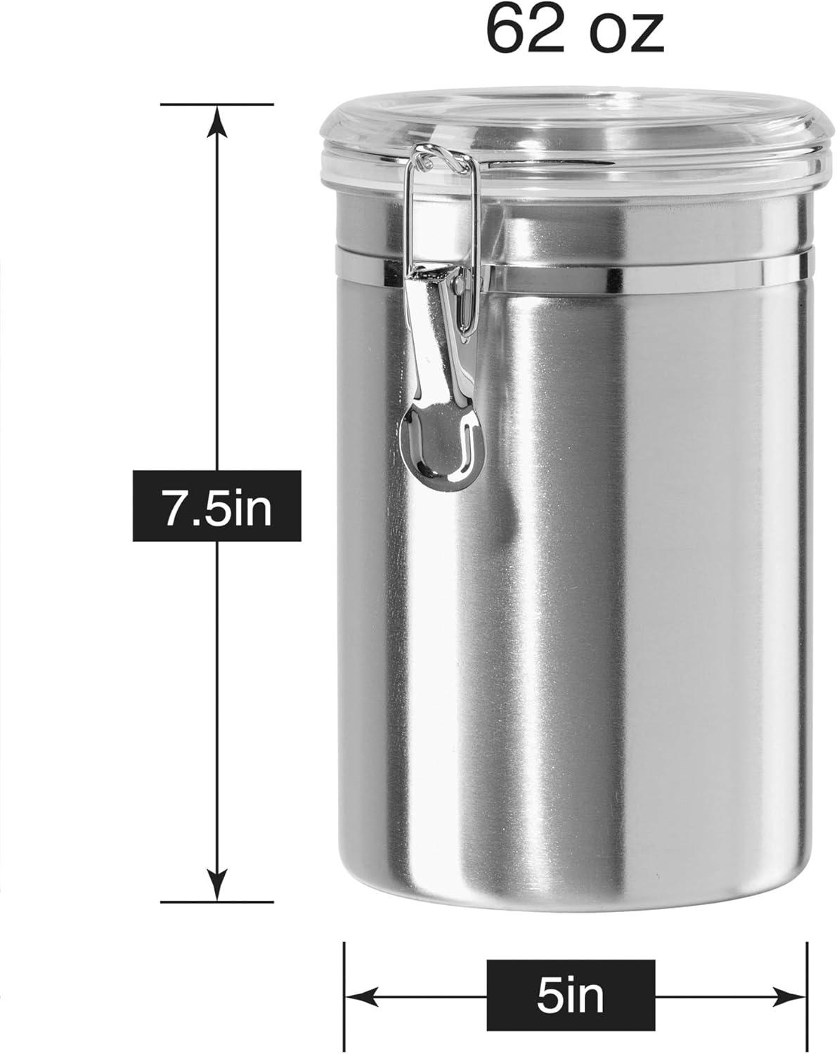 Stainless Steel Airtight Clamp Canister with Clear Lid