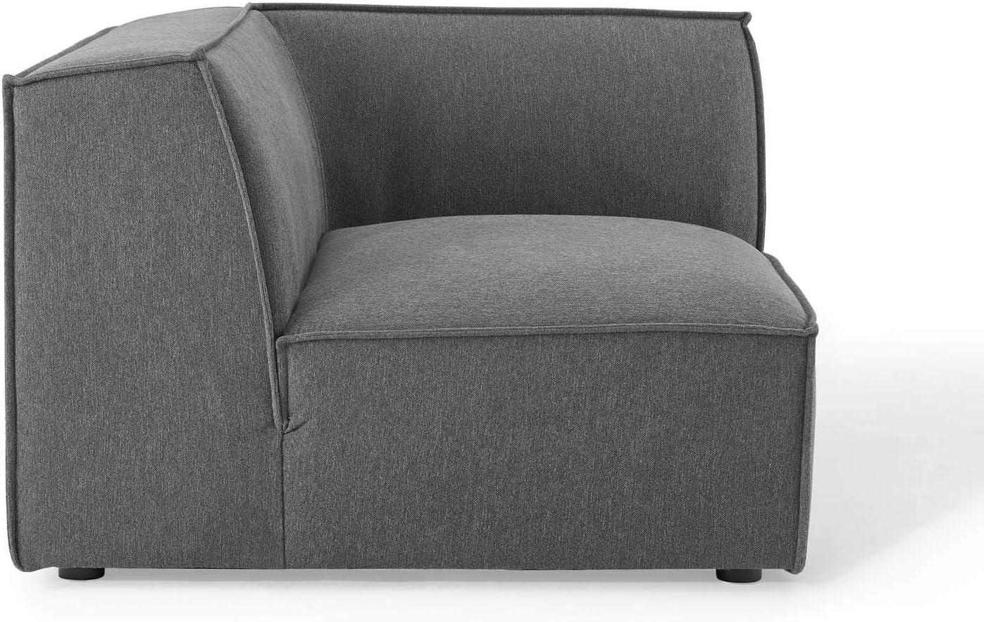 Restore Sectional Sofa Corner Chair Charcoal - Modway: Upholstered, Wood Frame, Modern Style, Polyester Fabric