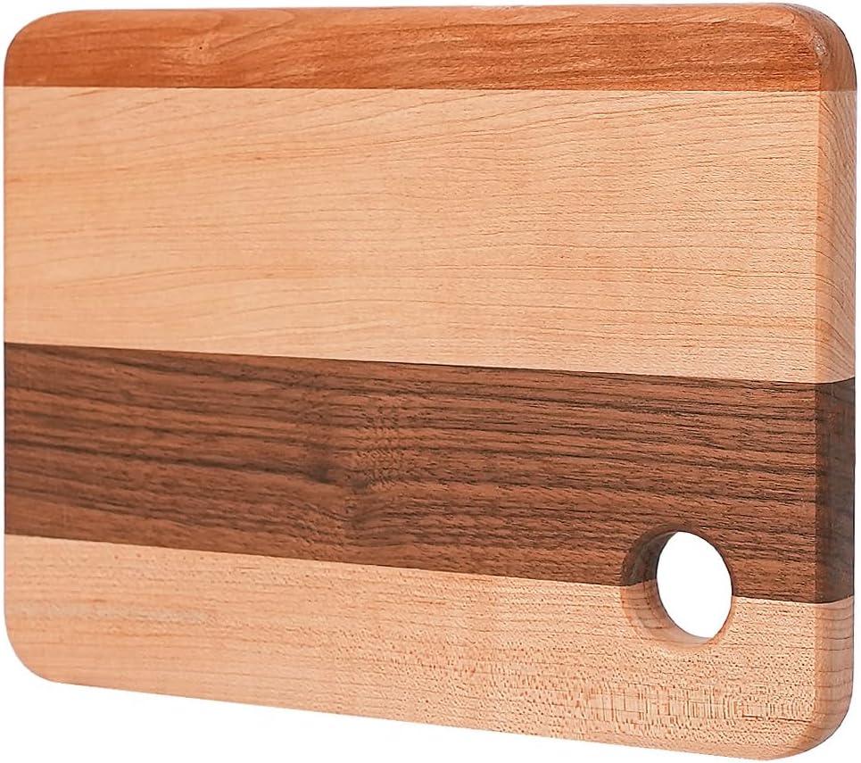 CONSDAN CONSDAN Mixed Hardwood Cutting Board, Food-Safe Kitchen Chopping Board for Meat, Vegetables, Fruits