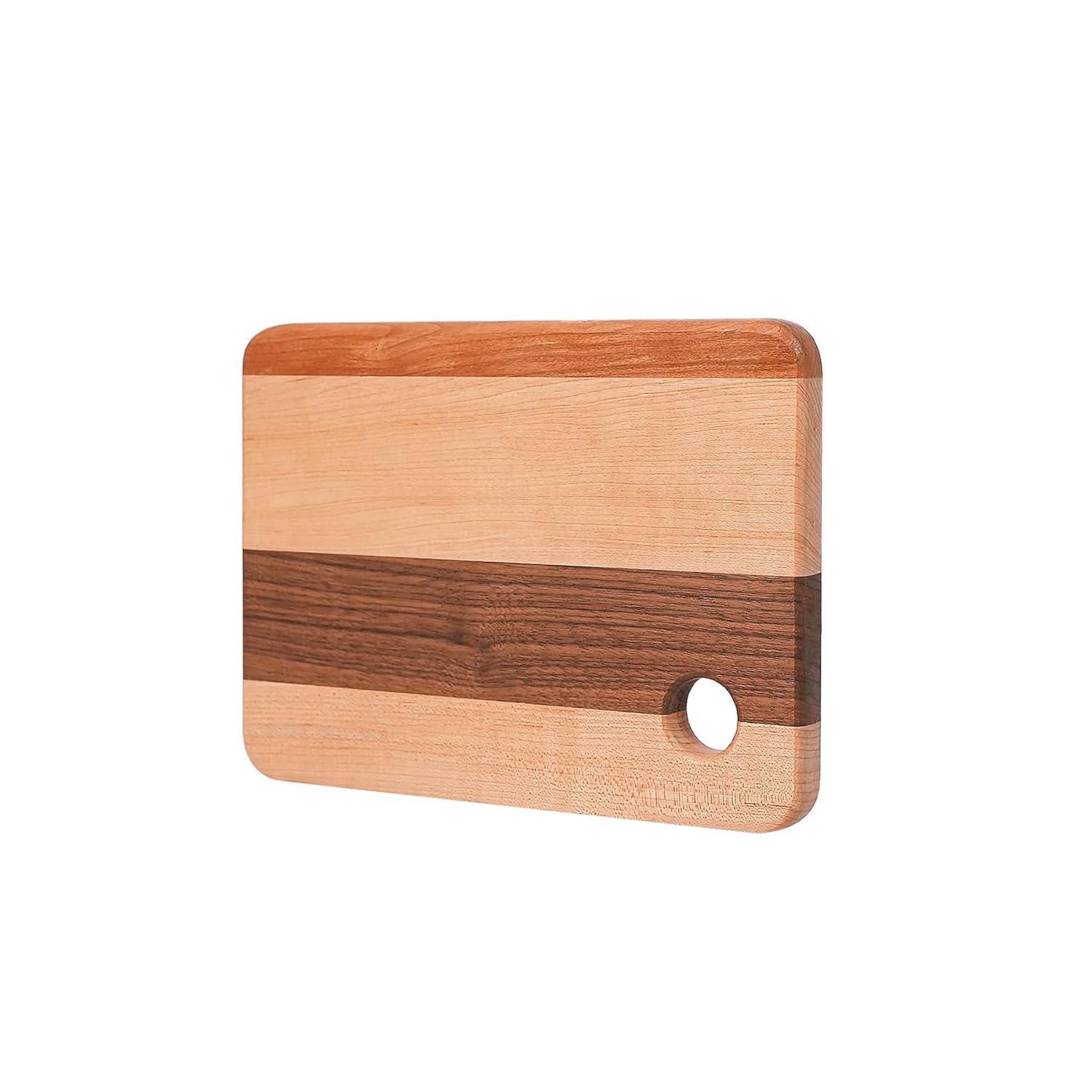 CONSDAN CONSDAN Mixed Hardwood Cutting Board, Food-Safe Kitchen Chopping Board for Meat, Vegetables, Fruits