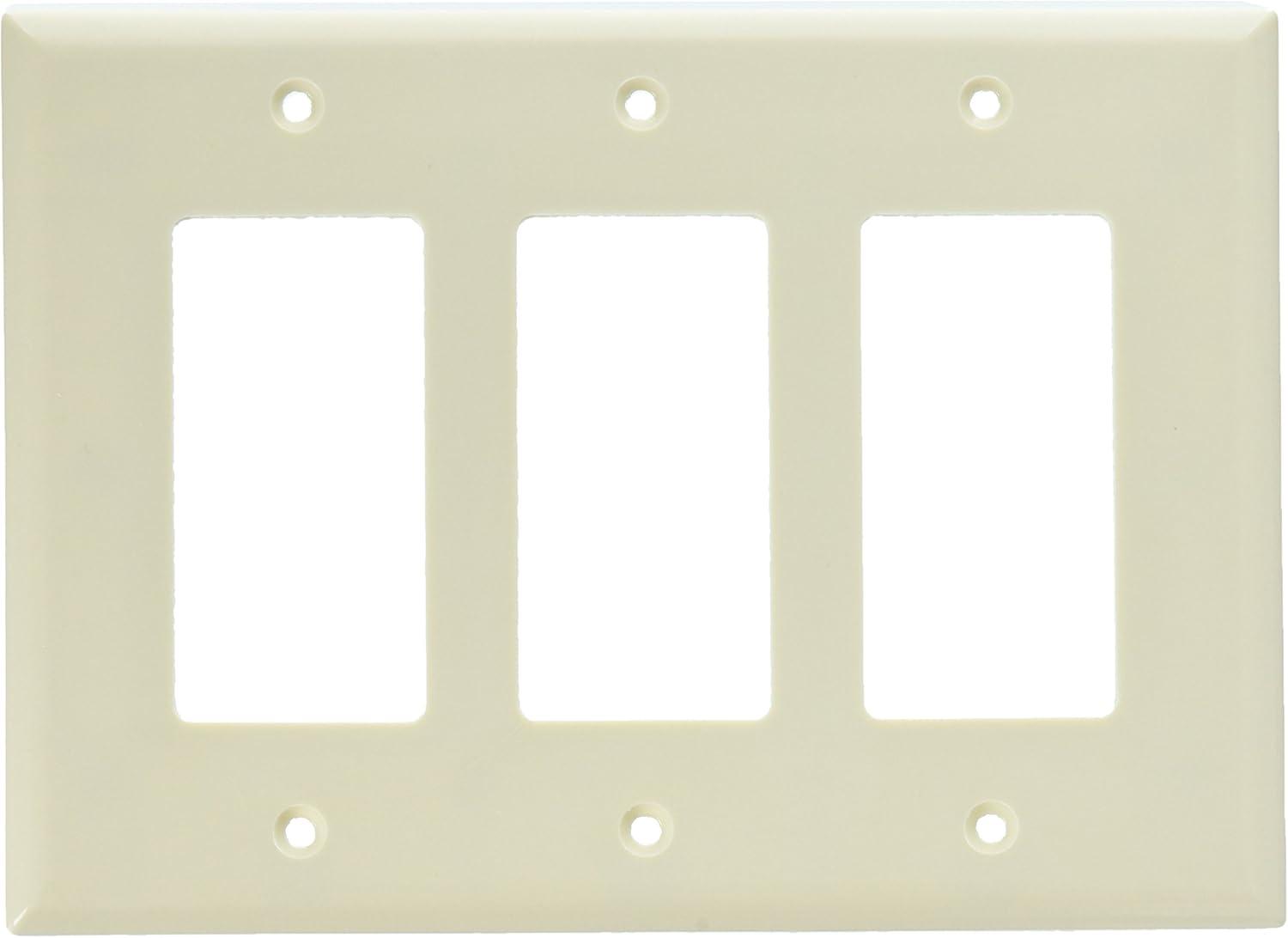 Light Almond 3-Gang Thermoset Decorator Wall Plate