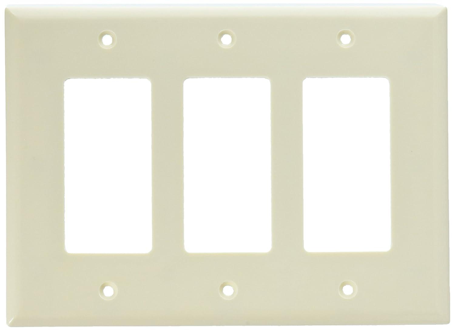 Light Almond 3-Gang Thermoset Decorator Wall Plate