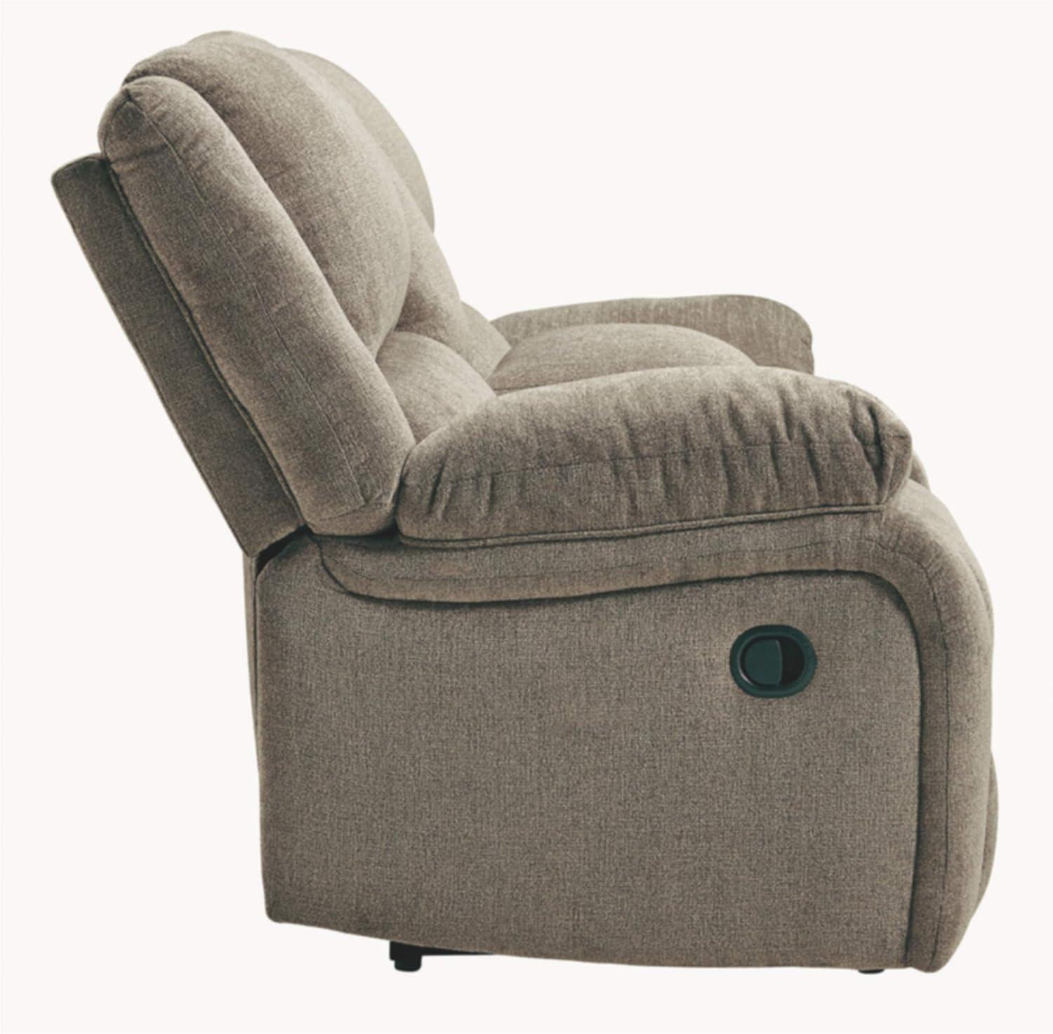 Signature Design by Ashley Draycoll Reclining Loveseat with Console in Pewter