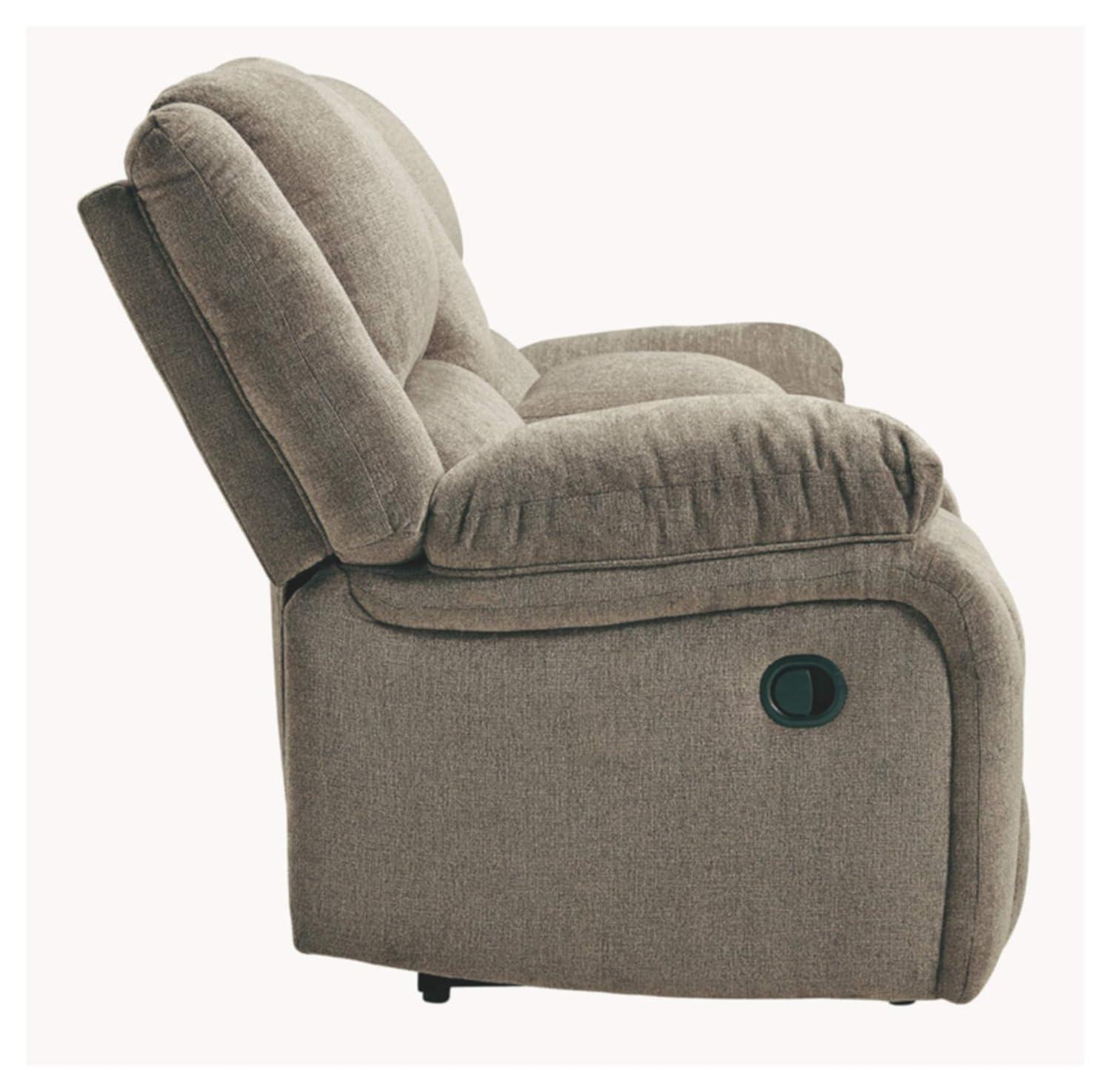 Signature Design by Ashley Draycoll Reclining Loveseat with Console in Pewter