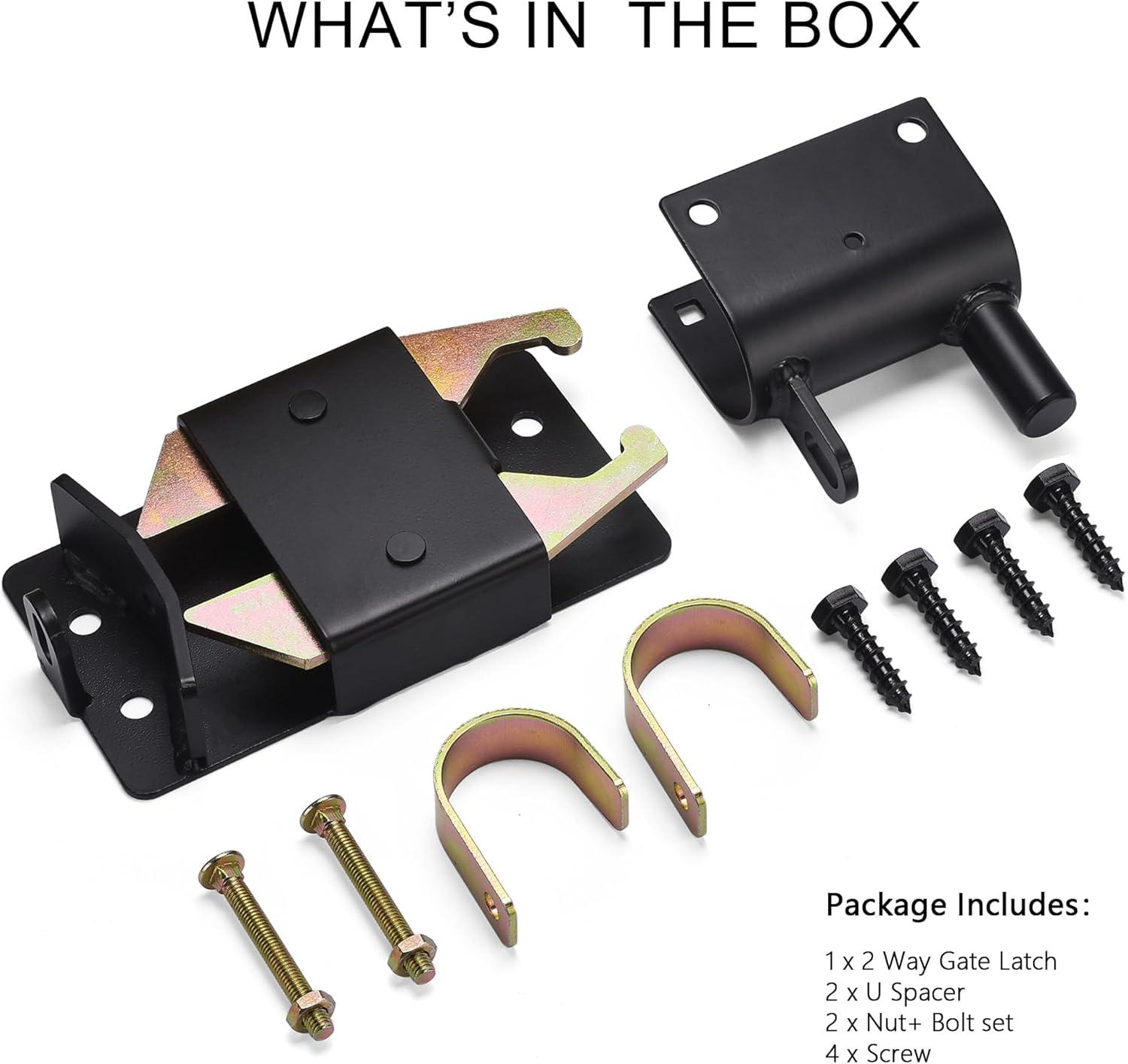 Black Steel Manual Gate Latch for Chain Link Fence