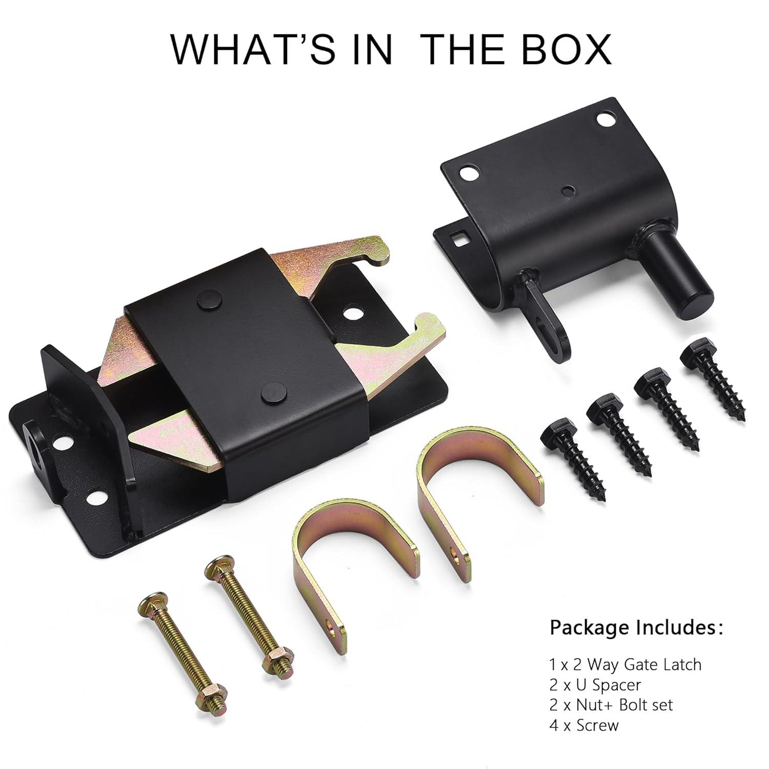 Black Steel Manual Gate Latch for Chain Link Fence