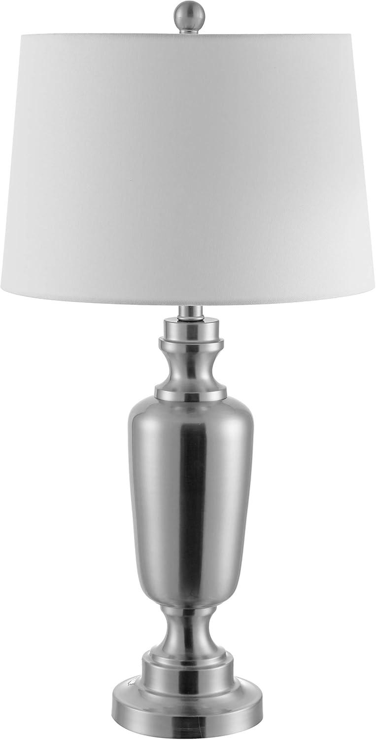 Ezra Nickel Iron Table Lamp with White Shade