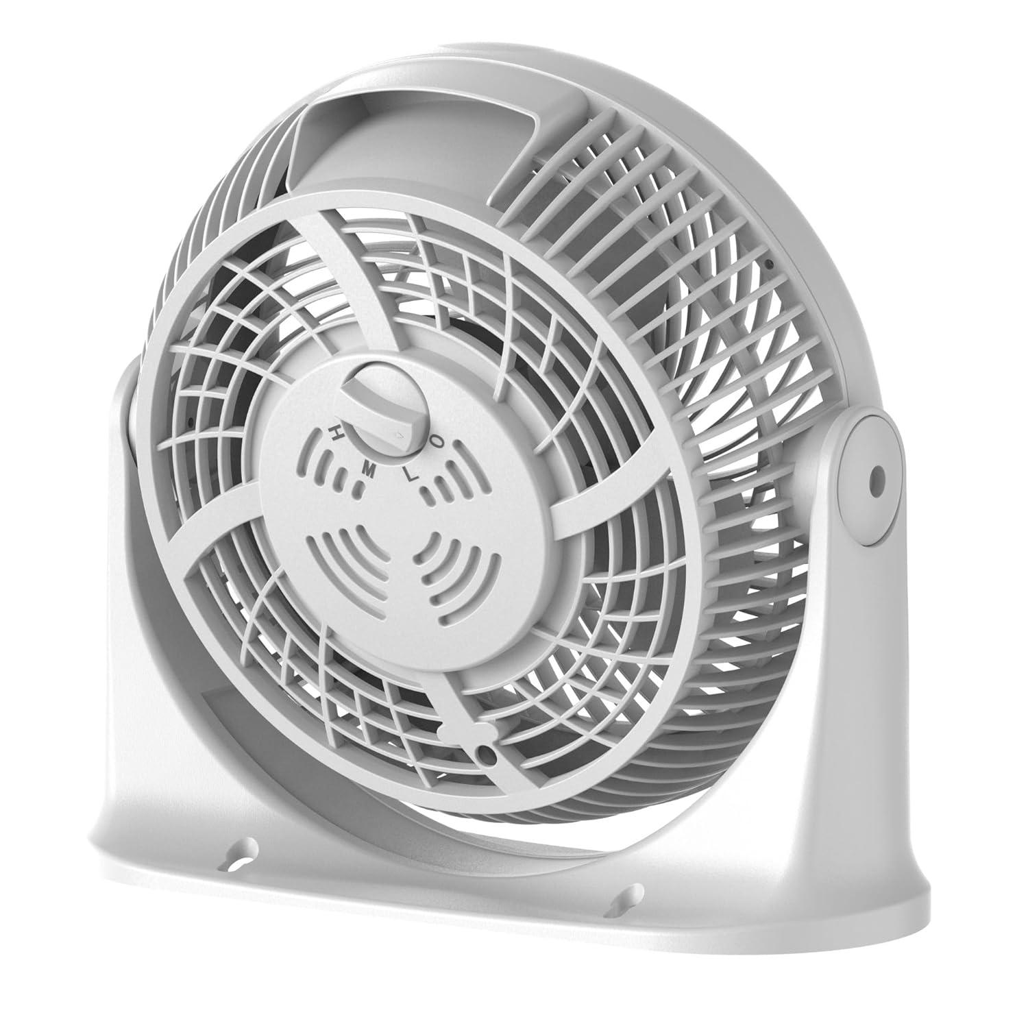 Comfort Zone 11" Desktop Table Fan with Adjustable Tilt, White