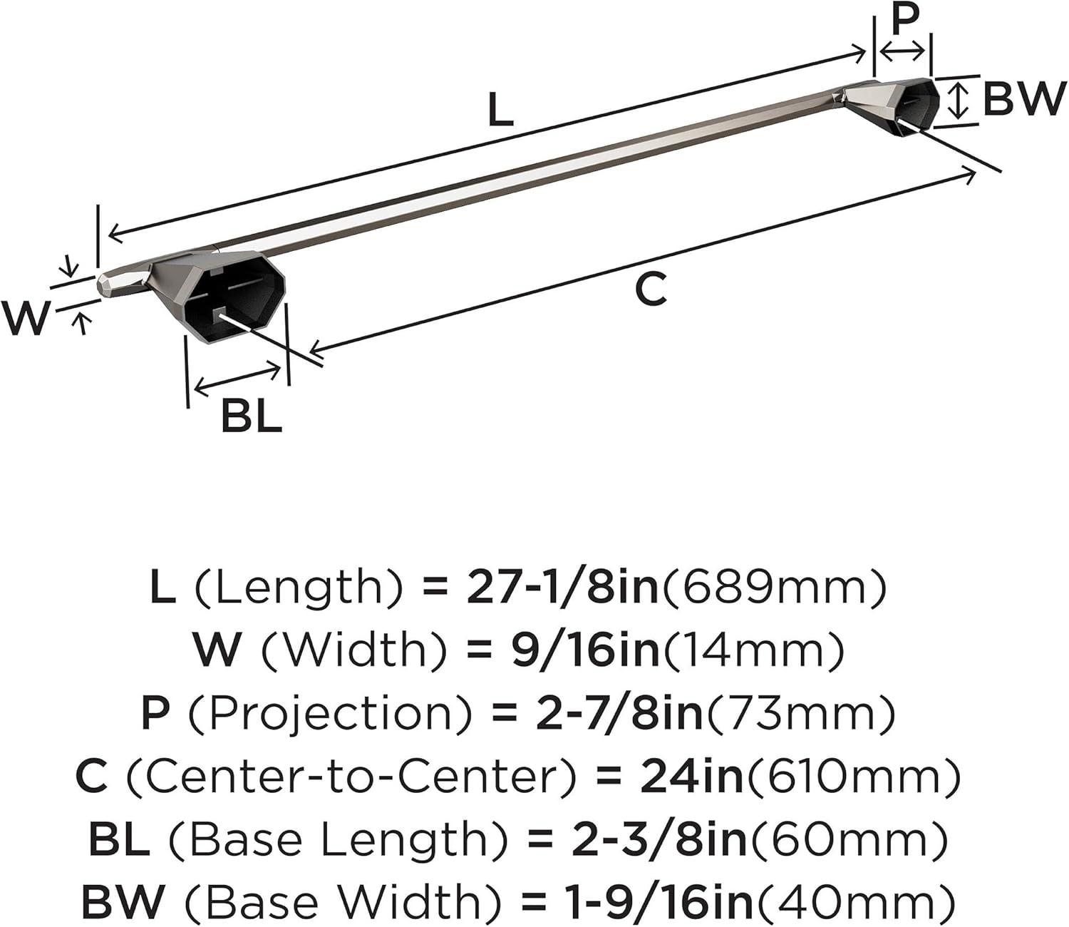 Amerock St. Vincent Brushed Nickel 24 inch (610mm) Towel Bar