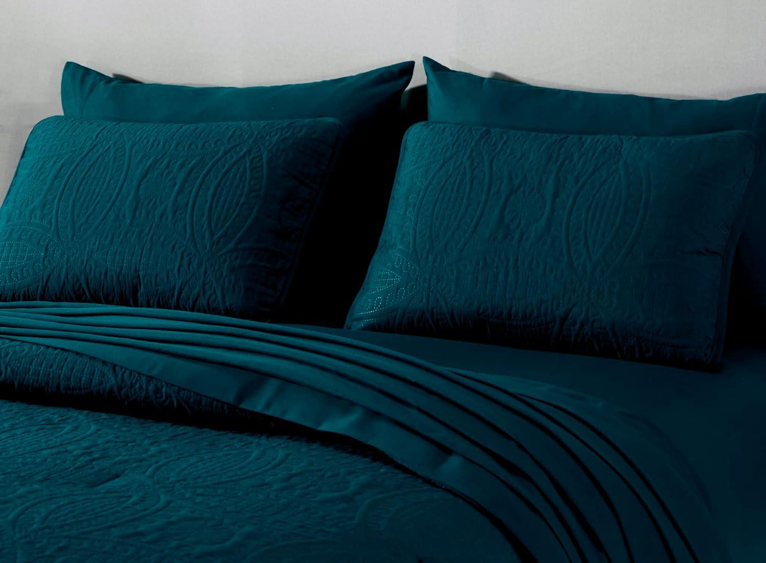 Chezmoi Collection Liam Microfiber 7 Piece Bed in a Bag Comforter Set