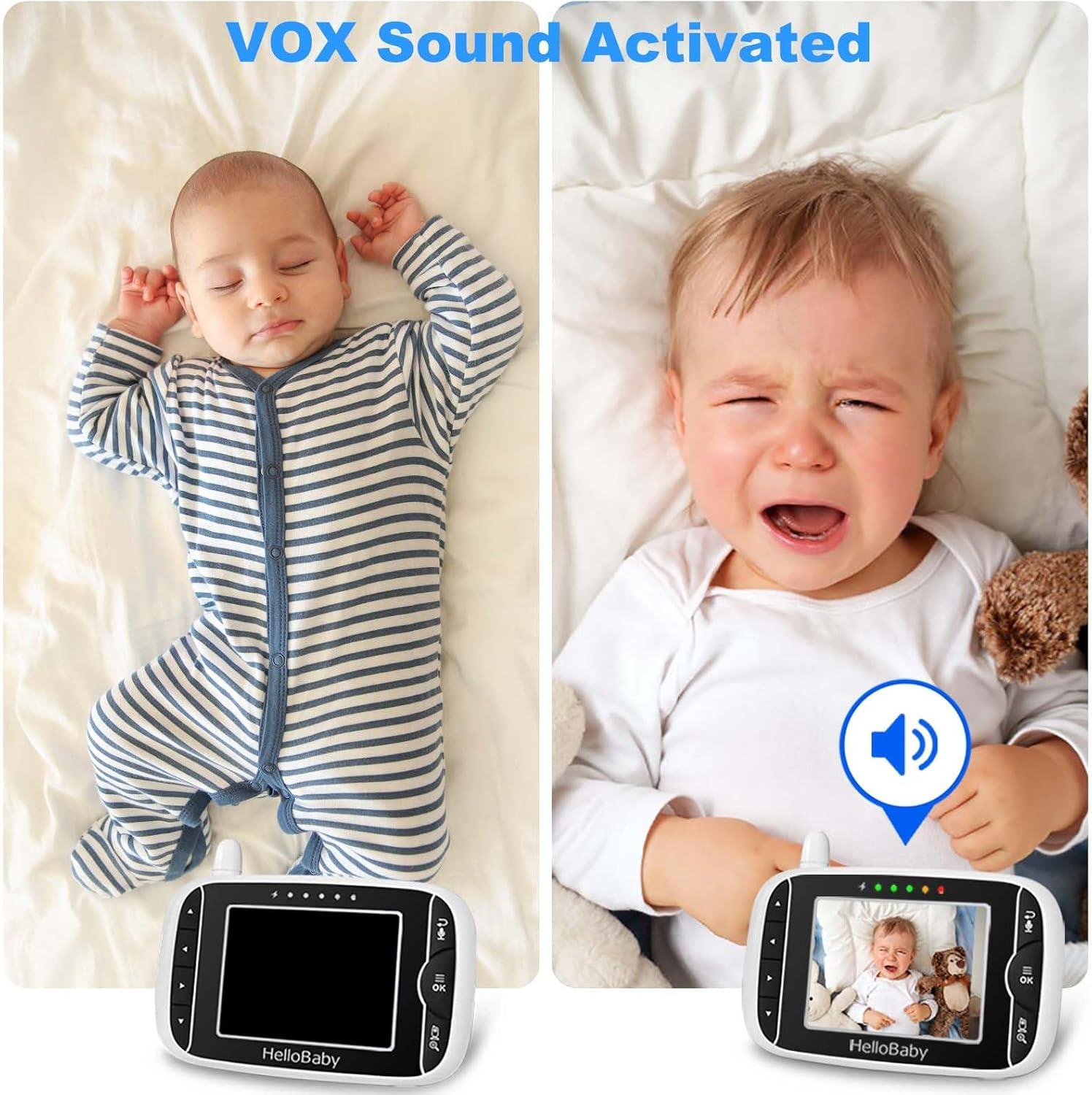 White Wireless Baby Monitor with Night Vision and Two-Way Audio