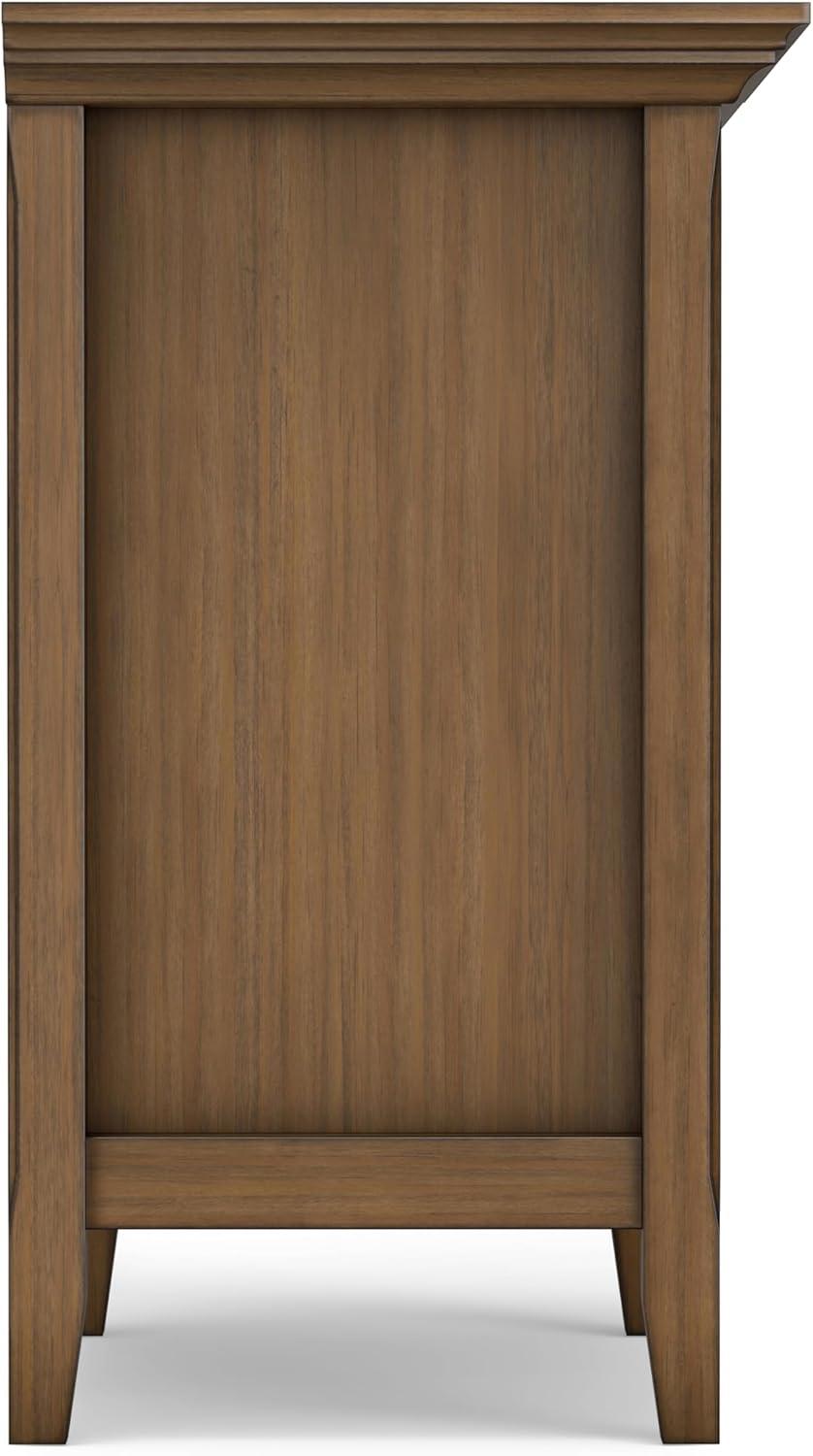 Simpli Home Amherst 24"W 2-Drawer Solid Wood Nightstand with Open Shelf