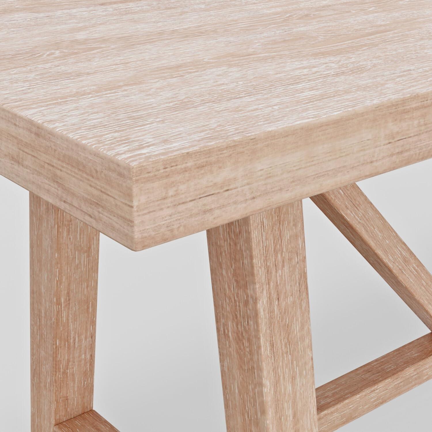 Driftwood Beige Oak Veneer Rectangular Dining Table